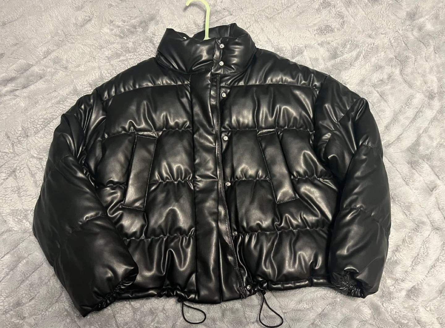 H&M Vegan Leather Puffer Jacket - Size S