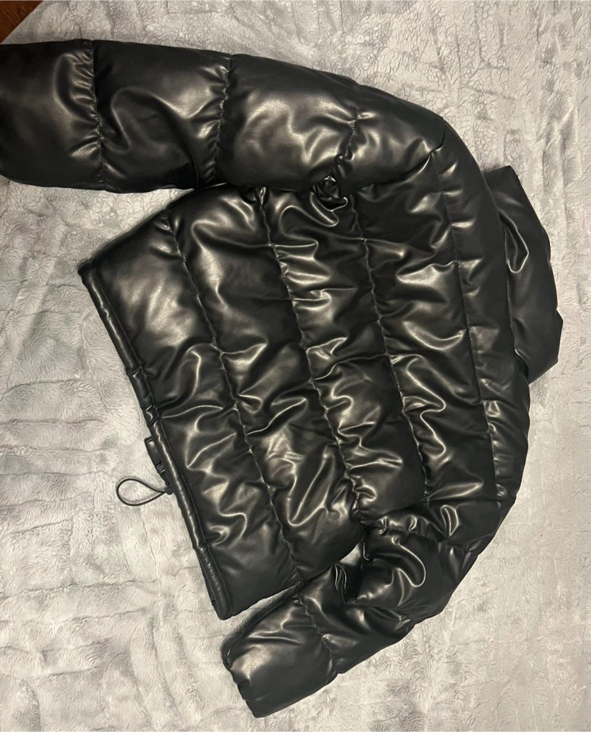 H&M Vegan Leather Puffer Jacket - Size S - photo 3