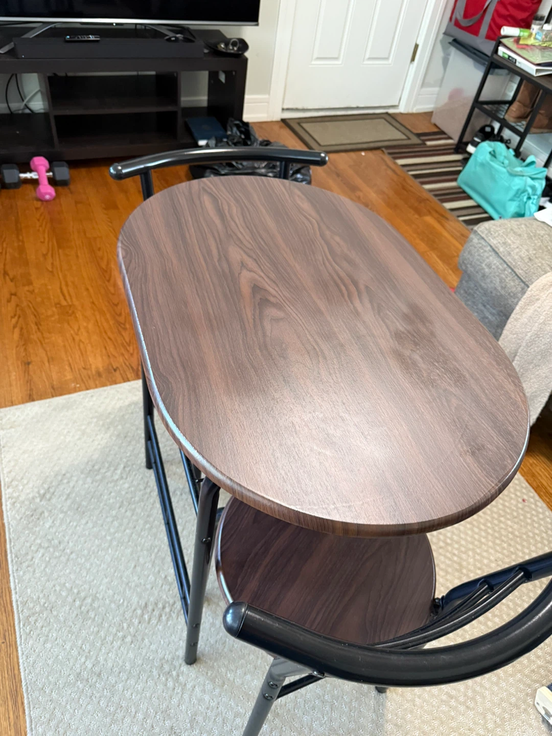3-Piece Wooden Round Table & Chair Set for Compact Space