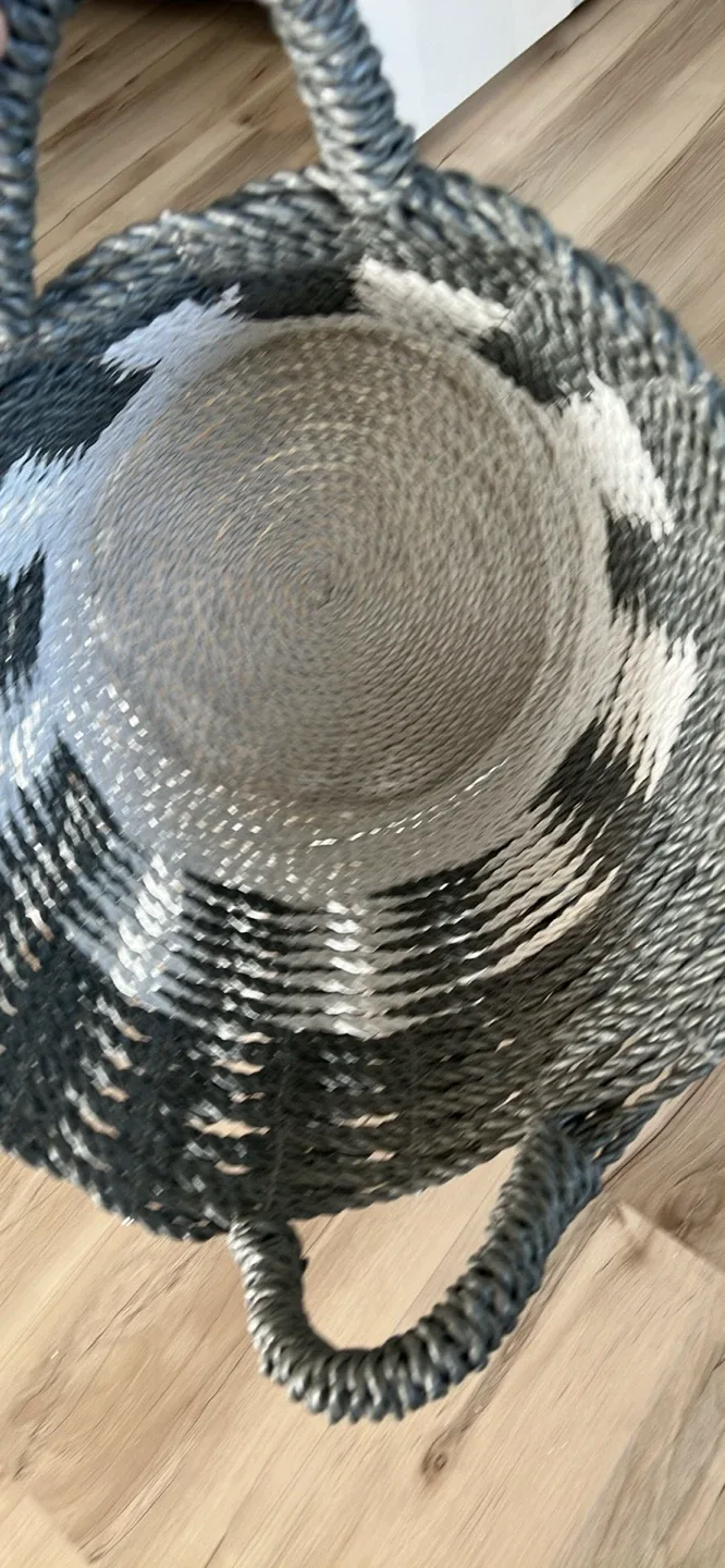 Grey & White Woven Basket image indicator(2)