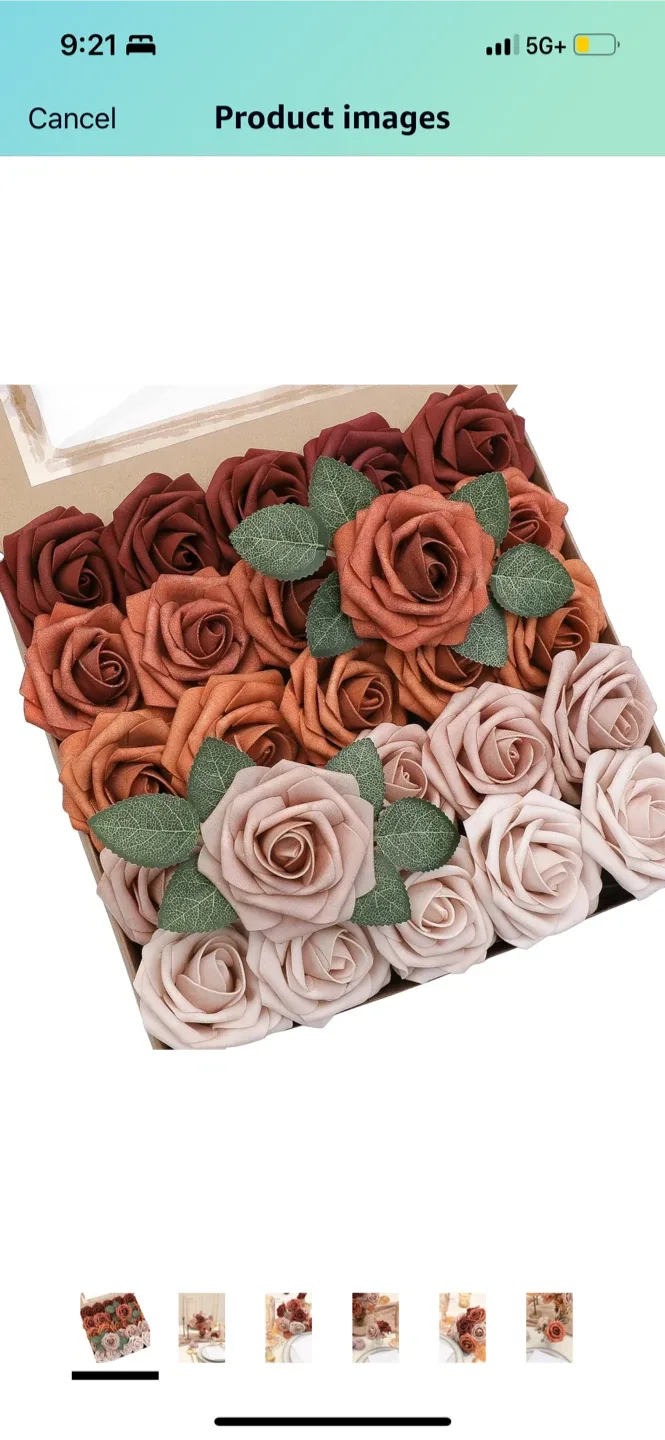 Ling's Moment Artificial Roses - Walnut Brown Shades image indicator(4)