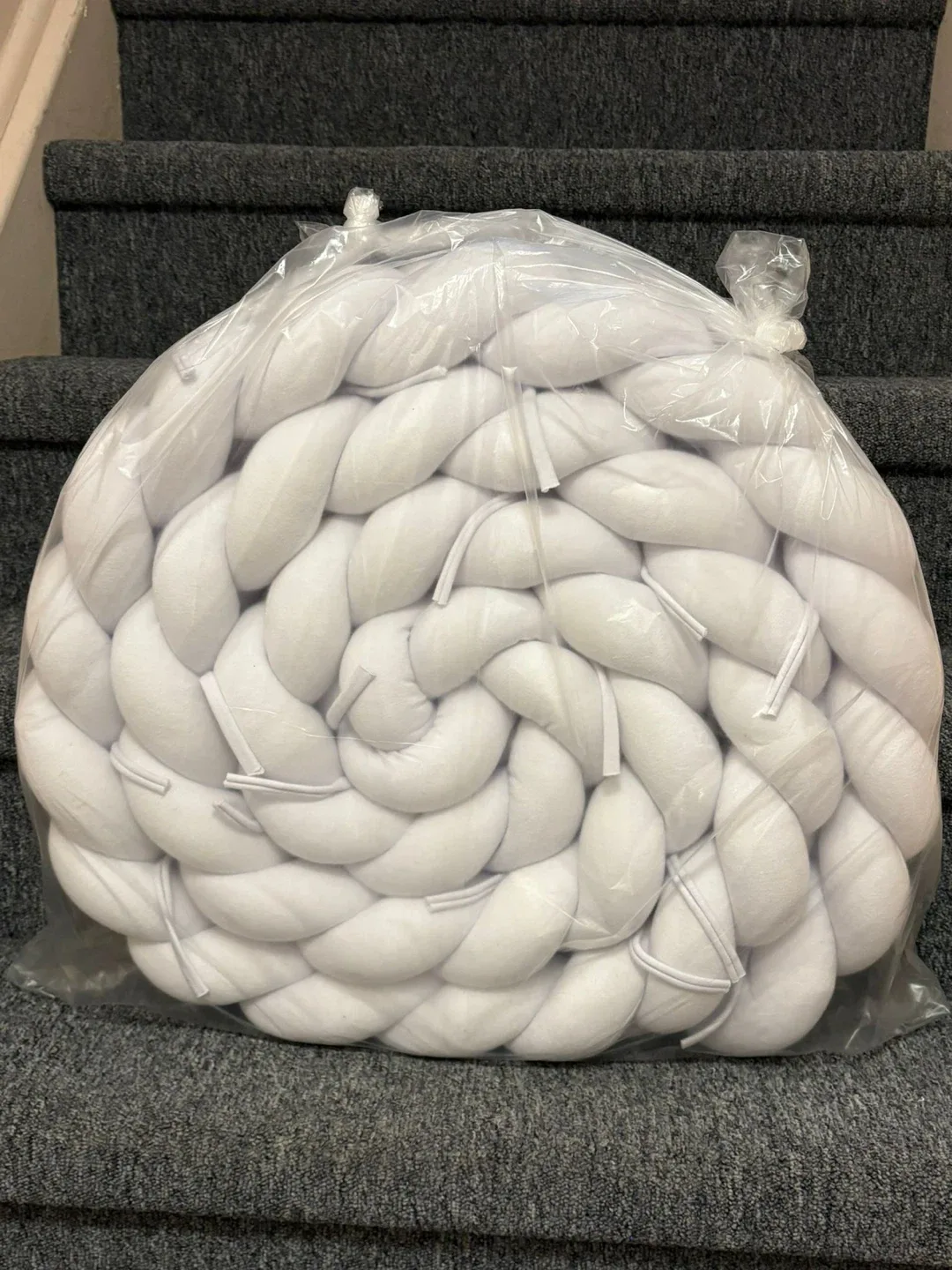 White Braided Crib Bumper thumbnail
