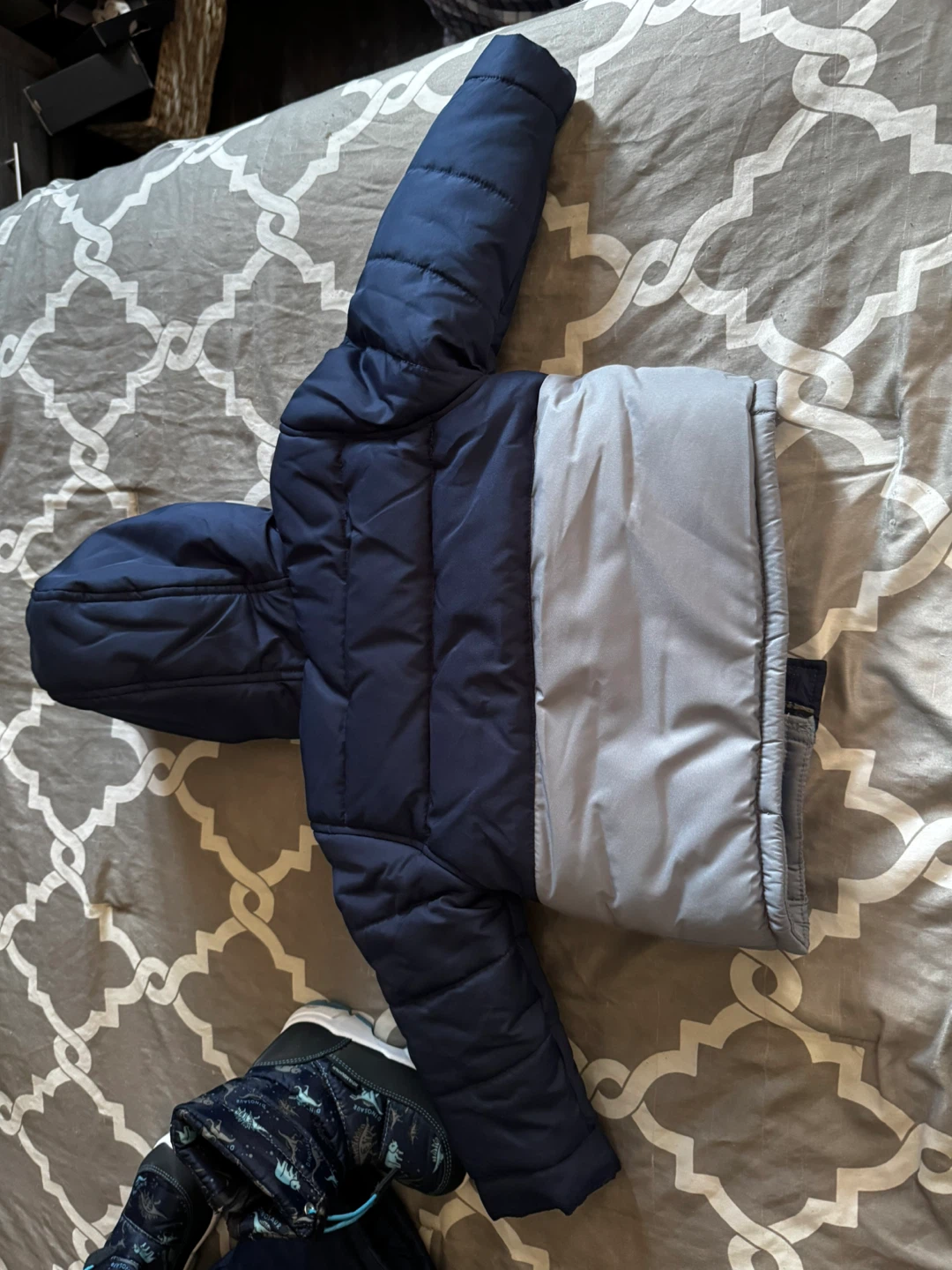 Kids' Puffer Jacket & Snow Pants Set - Navy/Gray - photo 2