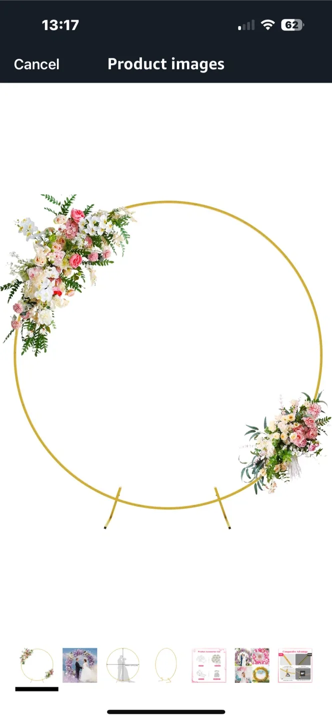 Gold Metal Round Wedding Arch thumbnail
