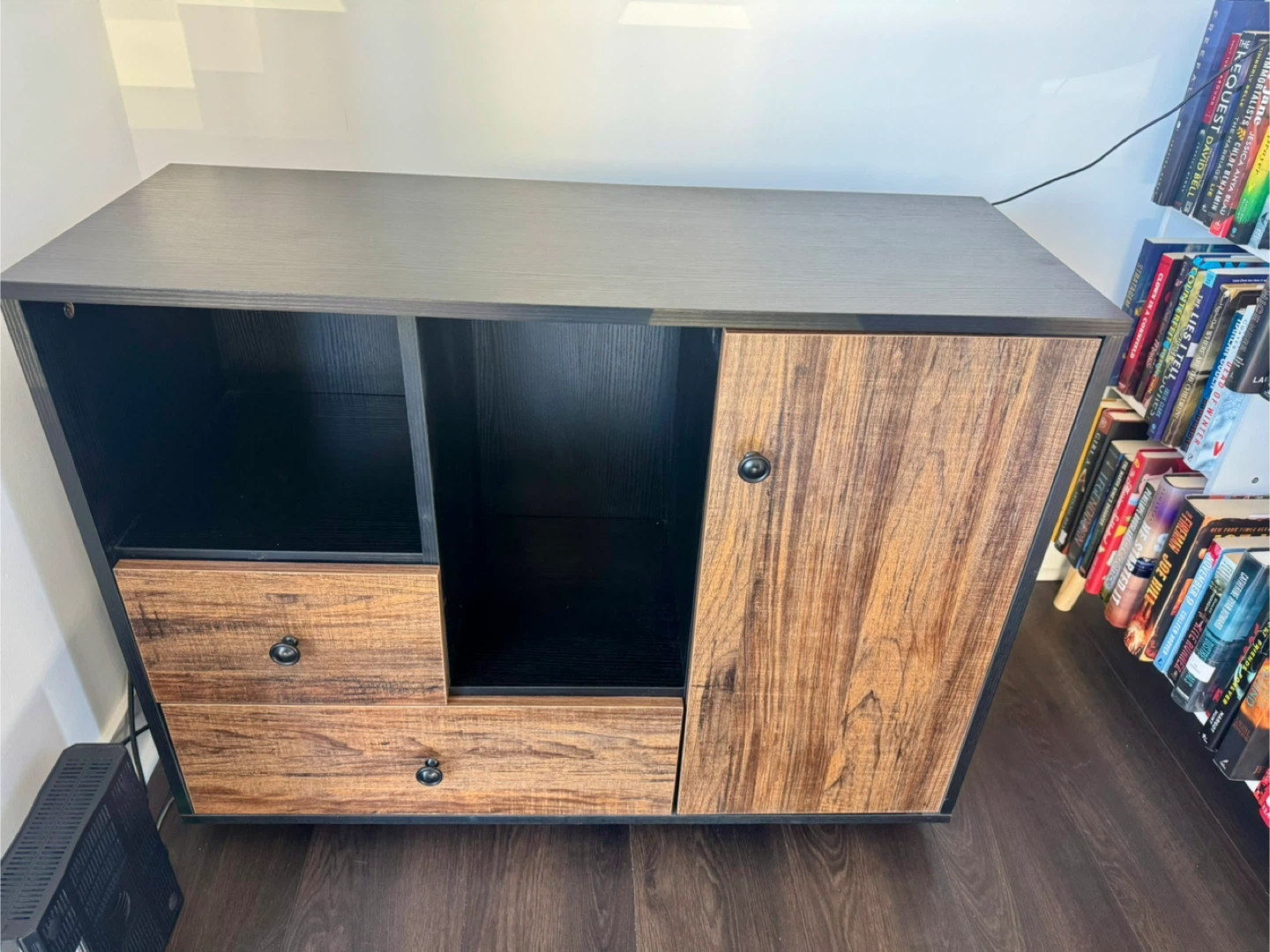 Inbox Zero 2-Drawer Office Cabinet Brown/Black