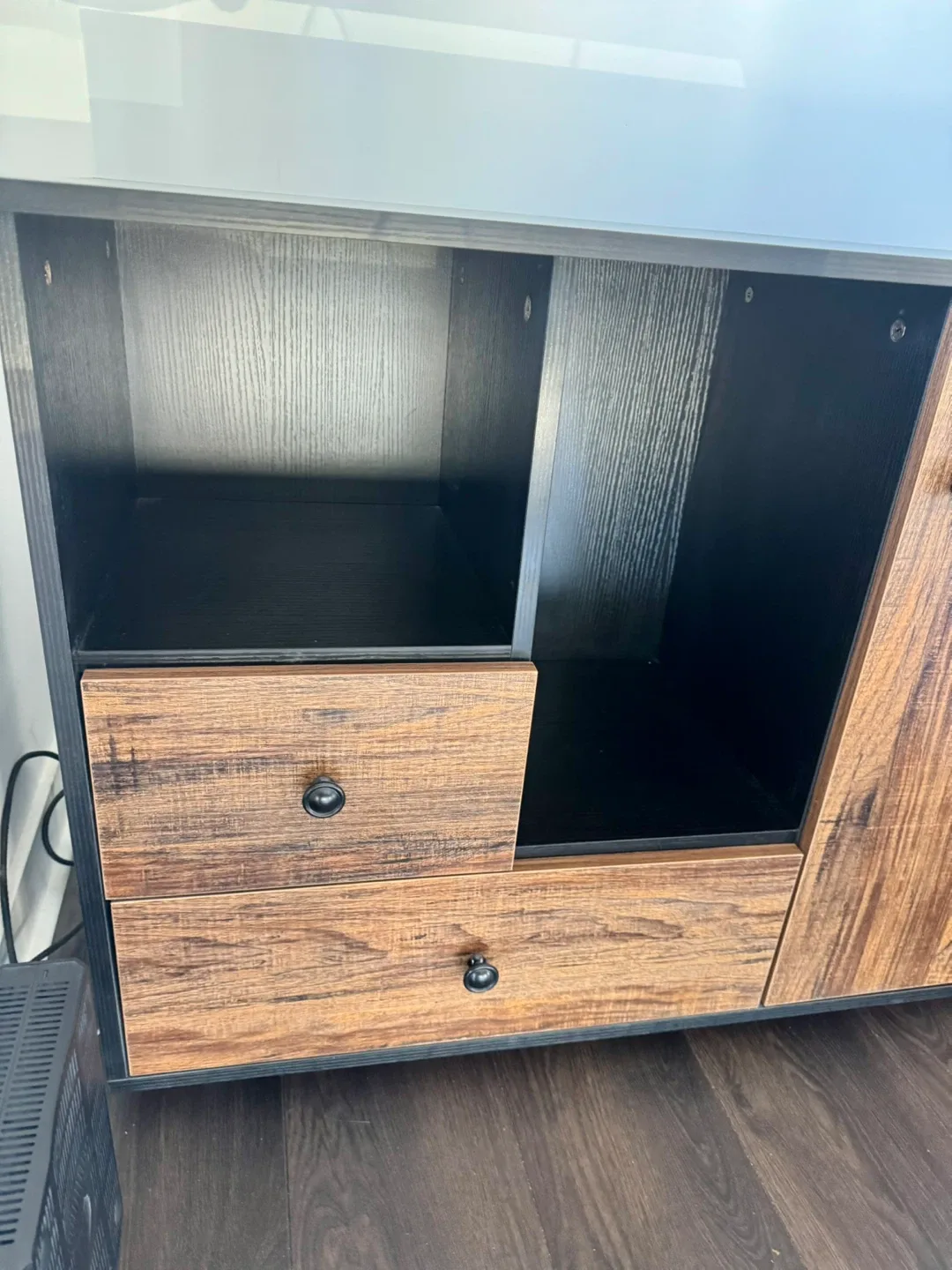 Inbox Zero 2-Drawer Mobile Office Cabinet Brown/Black image indicator(2)