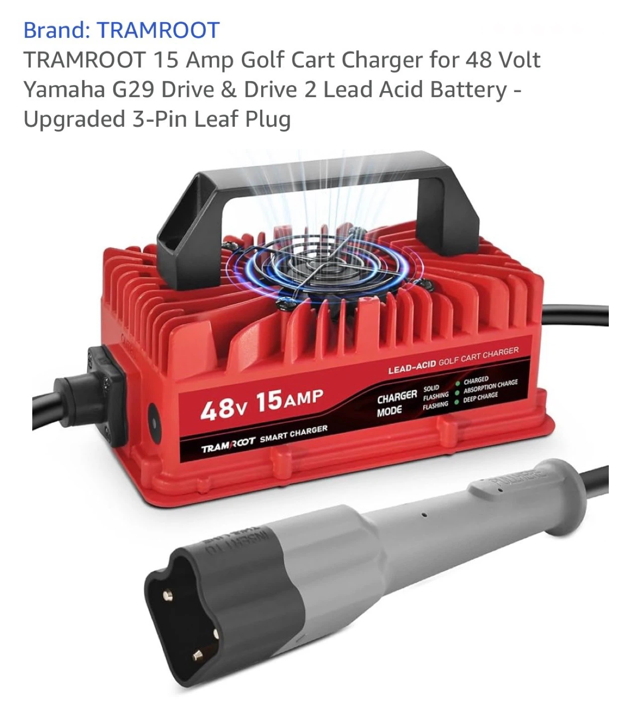 TRAMROOT 48V 15Amp Golf Cart Battery Charger