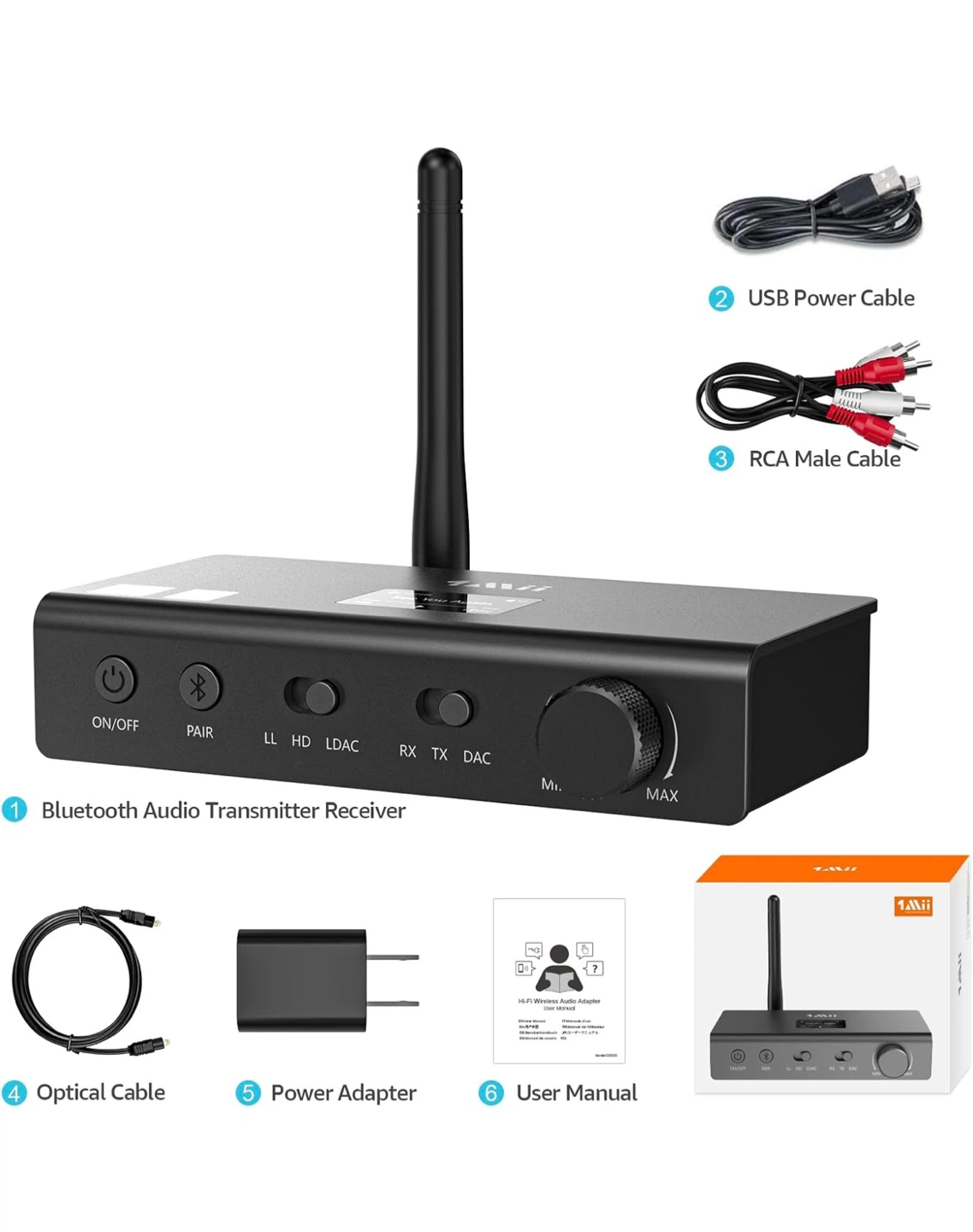 1Mii DS700 HiFi Bluetooth Audio Transmitter Receiver - photo 5