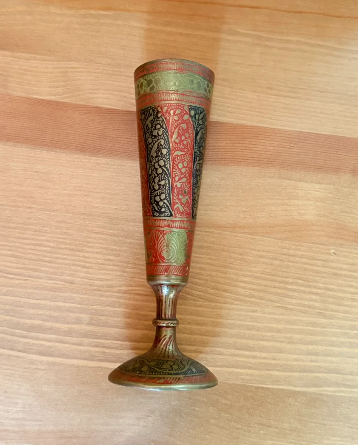 Vintage Etched Brass Goblet image indicator(2)