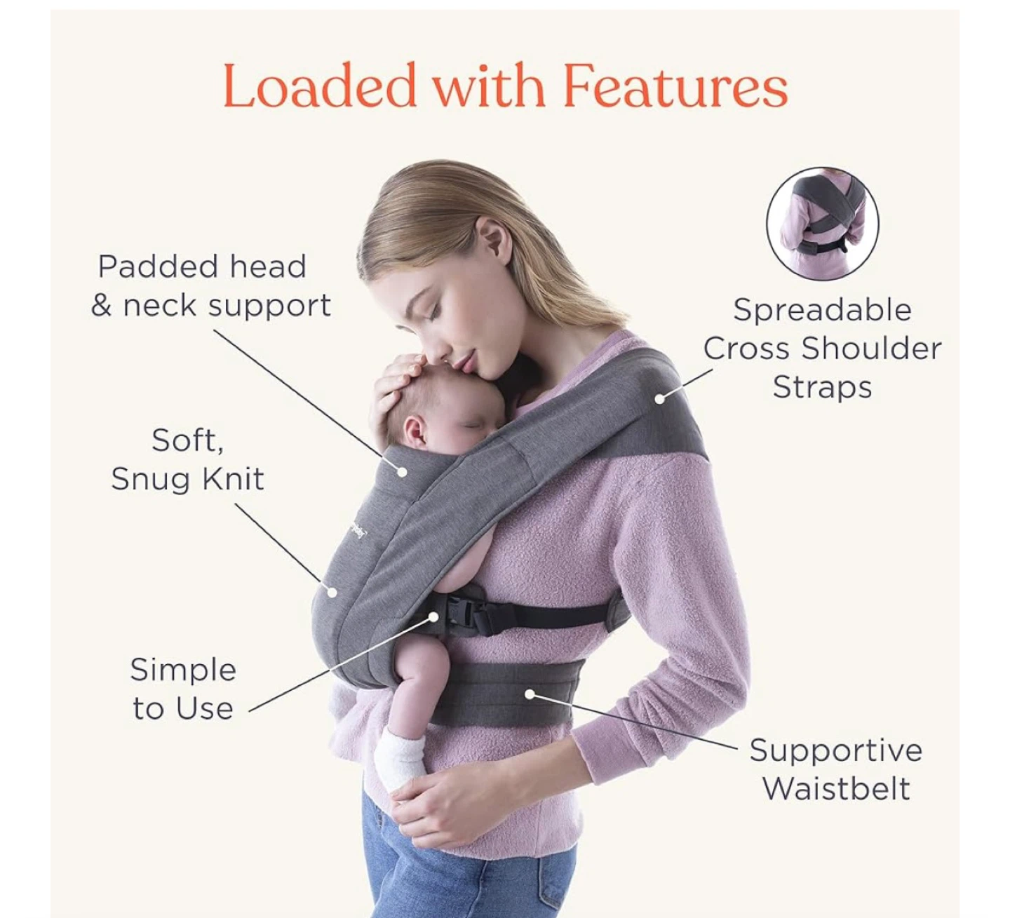 Ergobaby Embrace Cozy Newborn Carrier - Black - photo 2