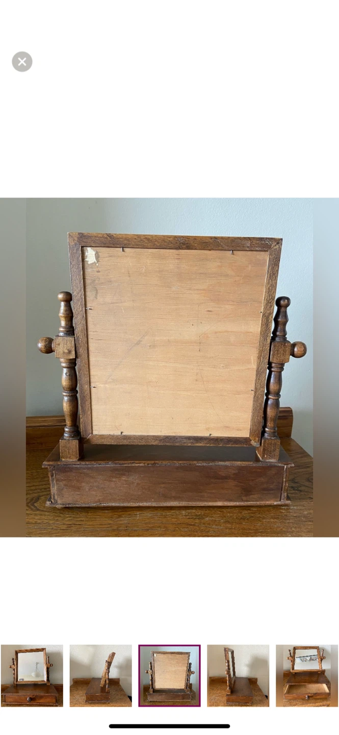 Antique Dresser Vanity Mirror with Drawer - photo 3