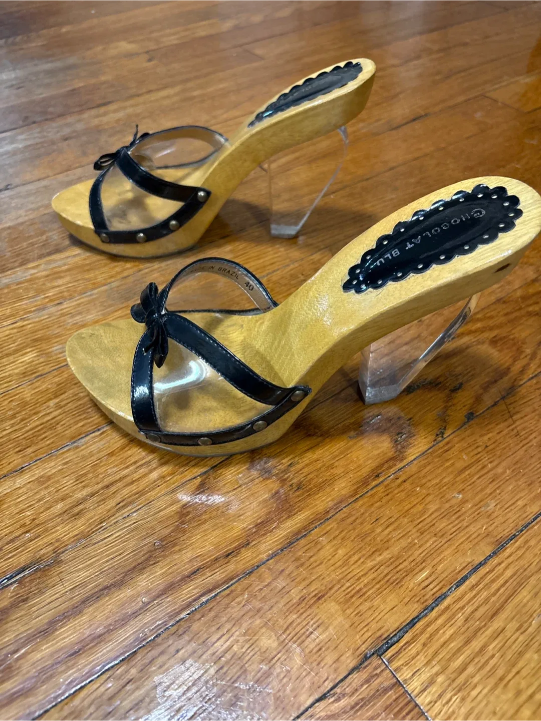 Chocolat Blu Wood Platform Heels - Size 8 image indicator(3)