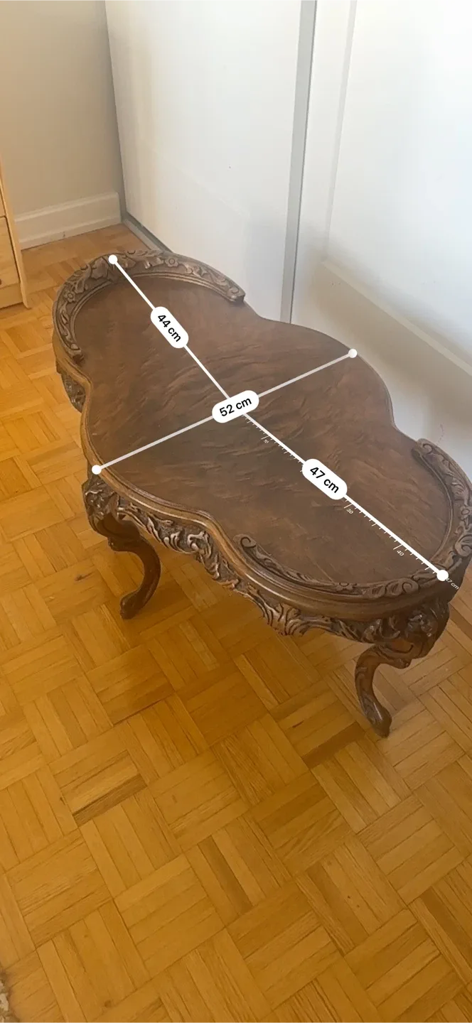 Antique Carved Wood Coffee Table image indicator(7)