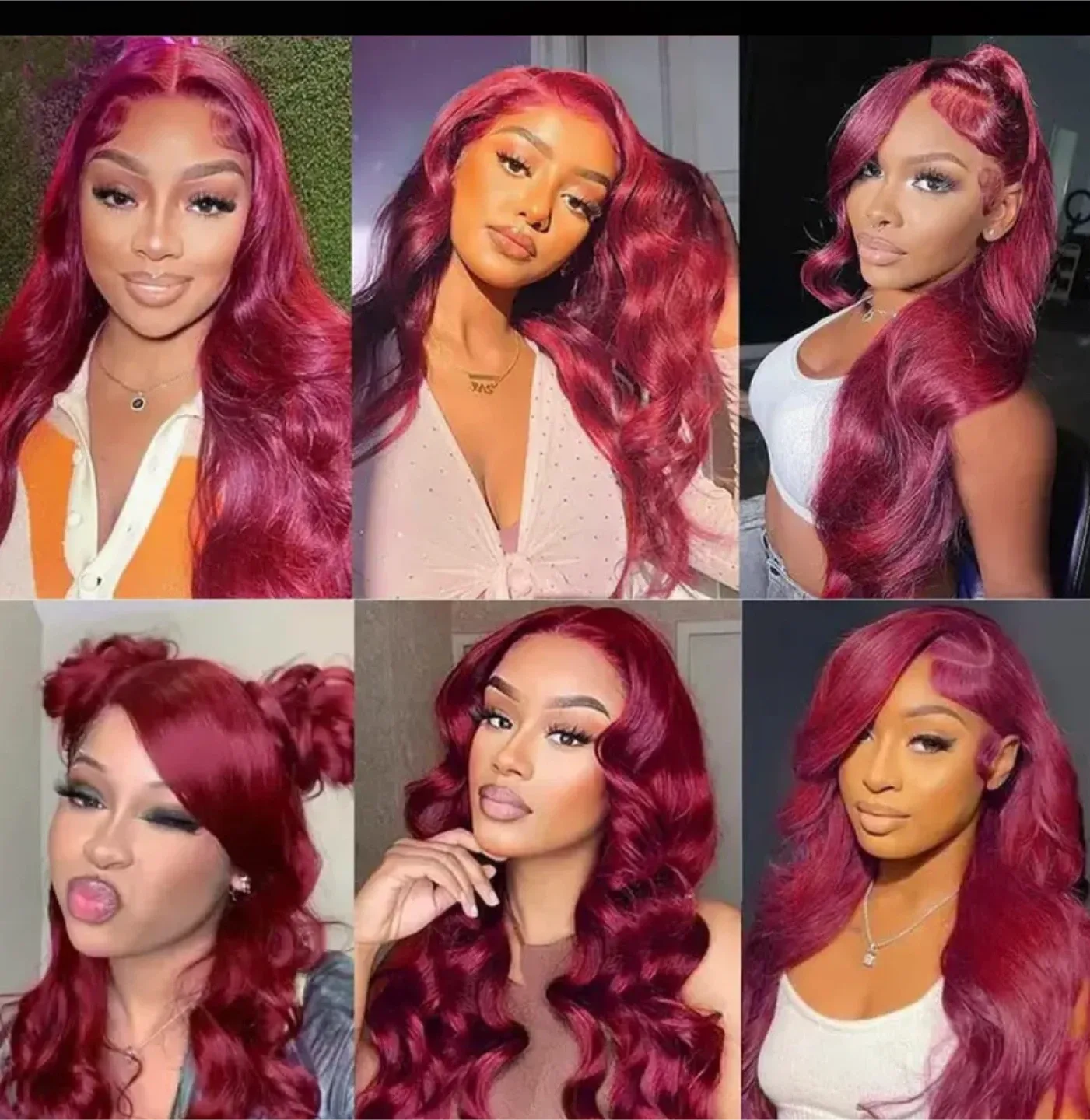 Burgundy Lace Front Wig - 13x4, 32 inch image indicator(2)