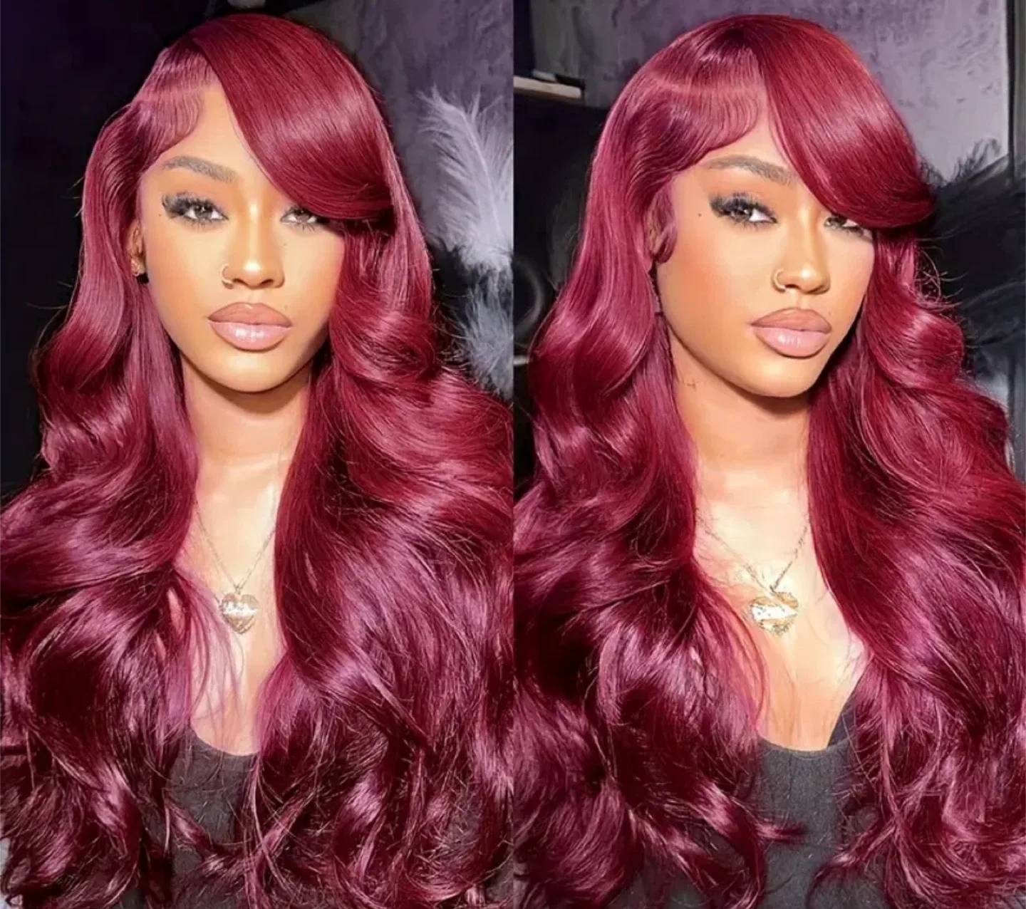 Burgundy Lace Front Wig - 13x4, 32 inch image indicator(3)