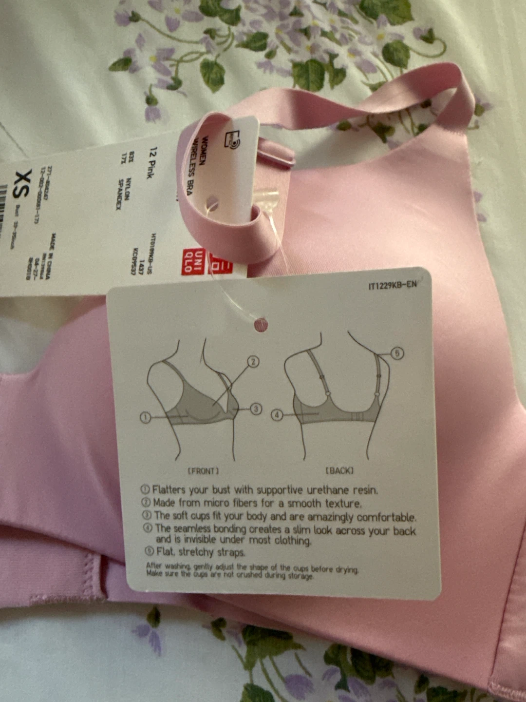 Uniqlo Wireless Bra Pink Size XS - New - photo 2