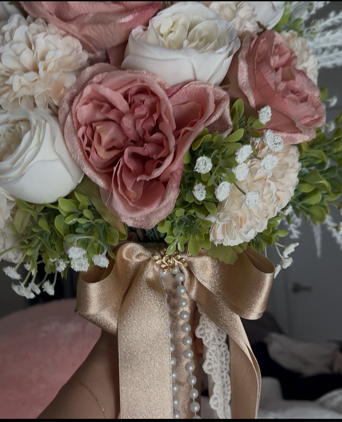 Wedding Bouquet - Roses, Peonies, and Ribbon - photo 3