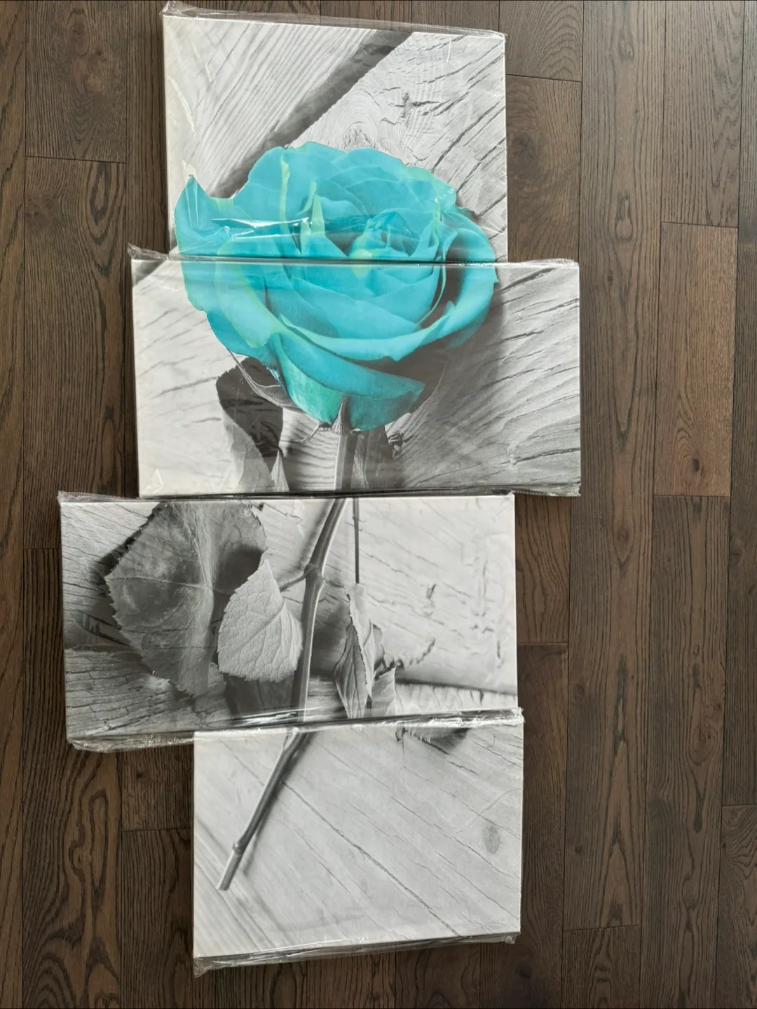 Teal Rose Canvas Wall Art - New image indicator(3)