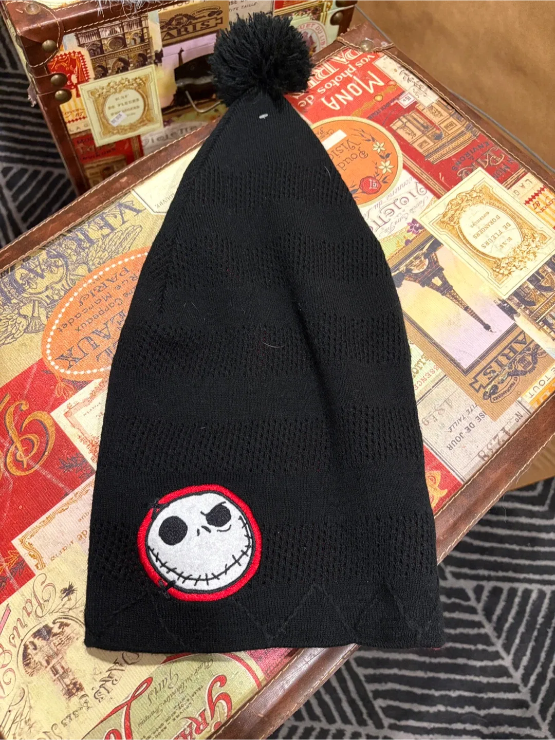 Nightmare Before Christmas Beanie - Black & Red thumbnail