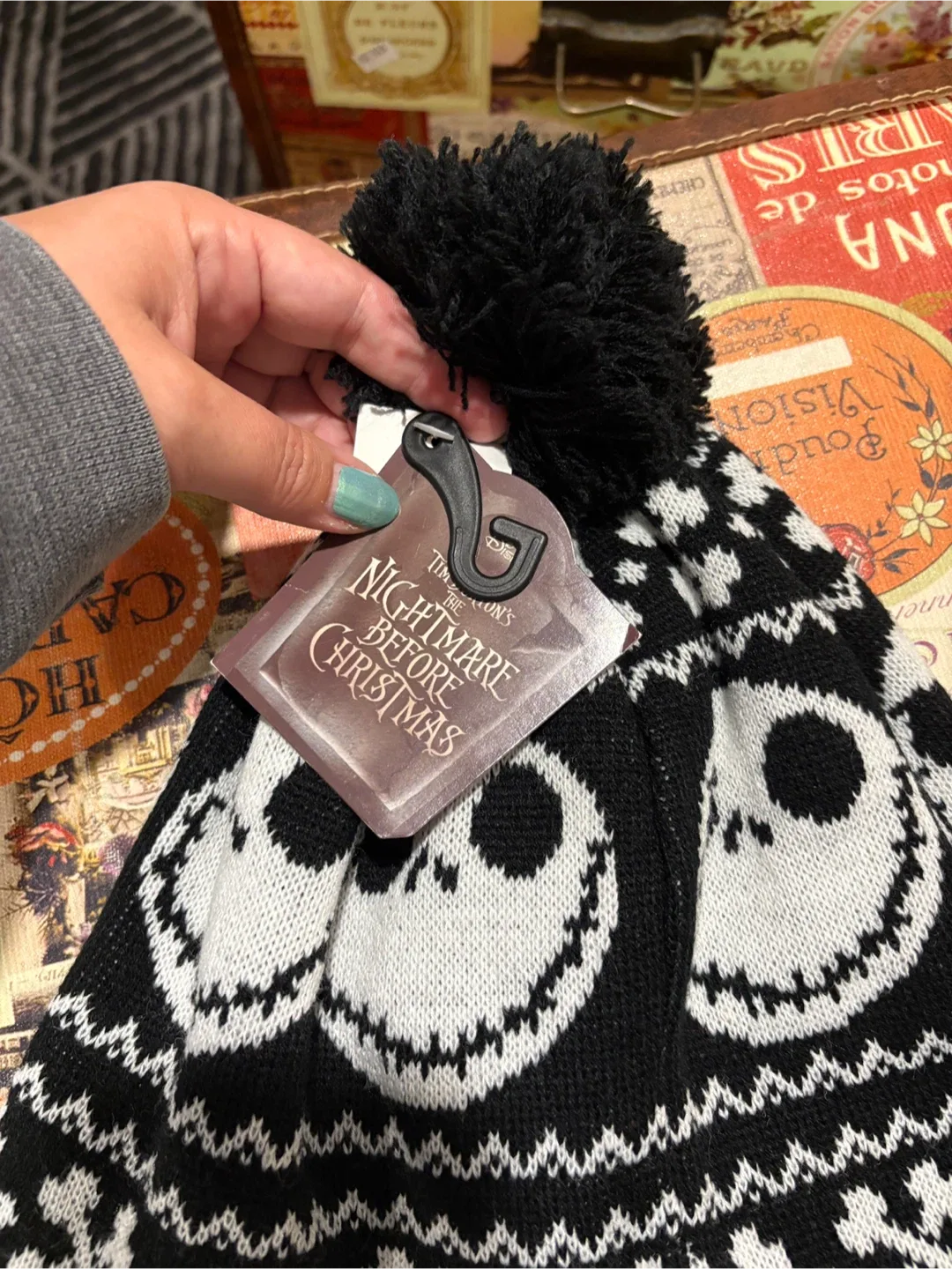Nightmare Before Christmas Pom Pom Beanie image indicator(2)