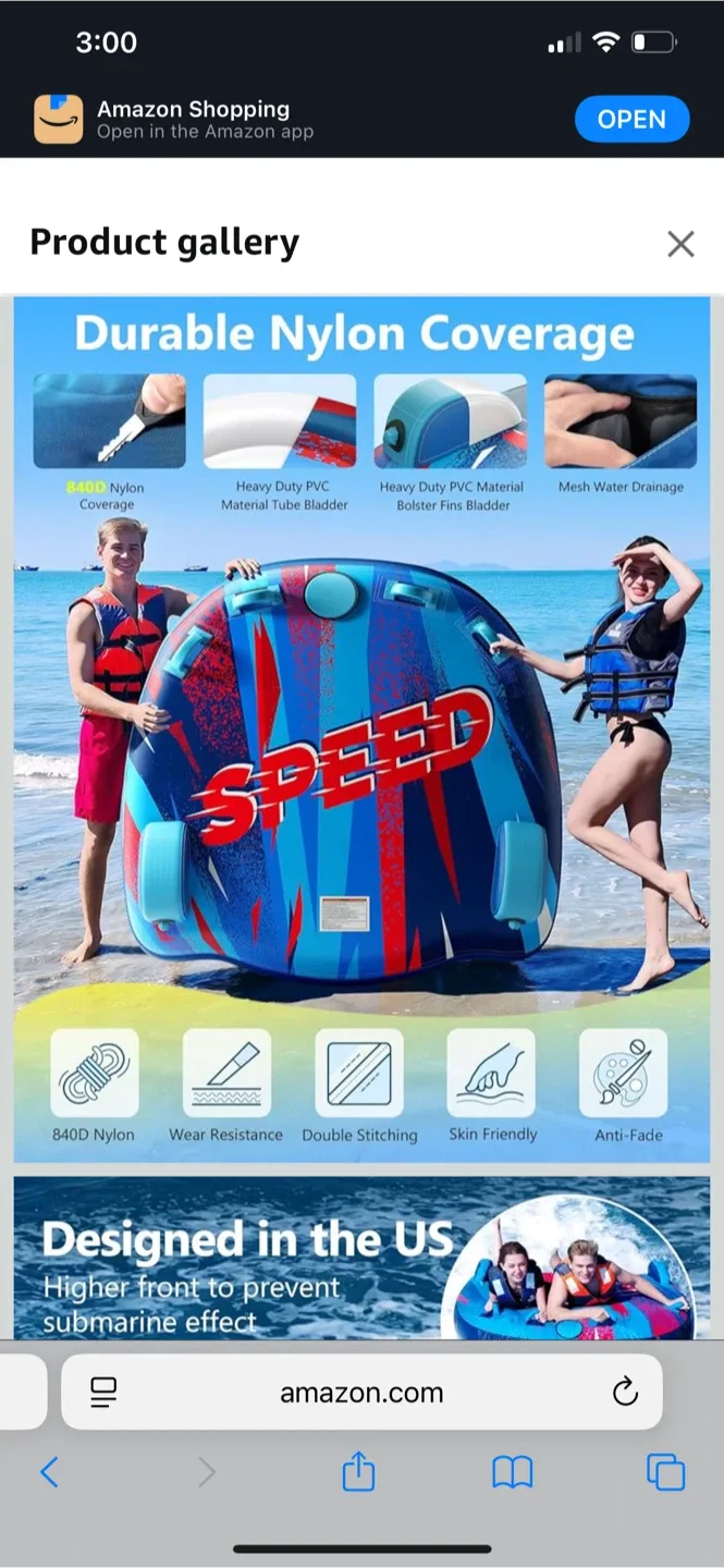 Sunrio 2-Person Inflatable Snow Tube image indicator(3)