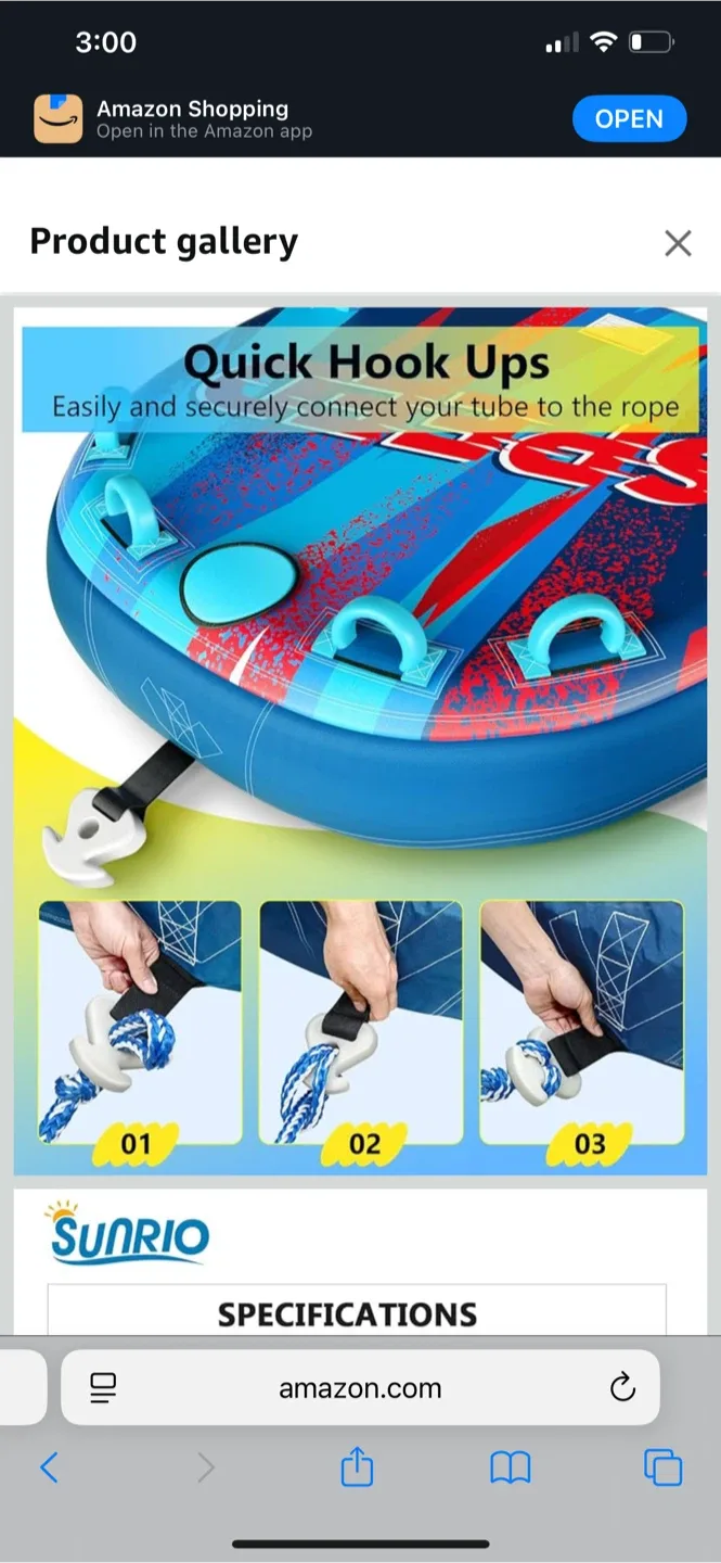 Sunrio 2-Person Inflatable Snow Tube image indicator(5)