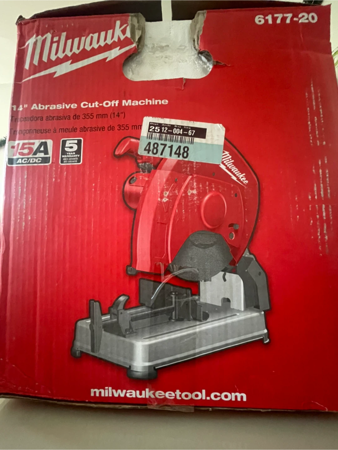 Milwaukee 6177-20 14" Abrasive Cut-Off Machine - NEW - photo 3