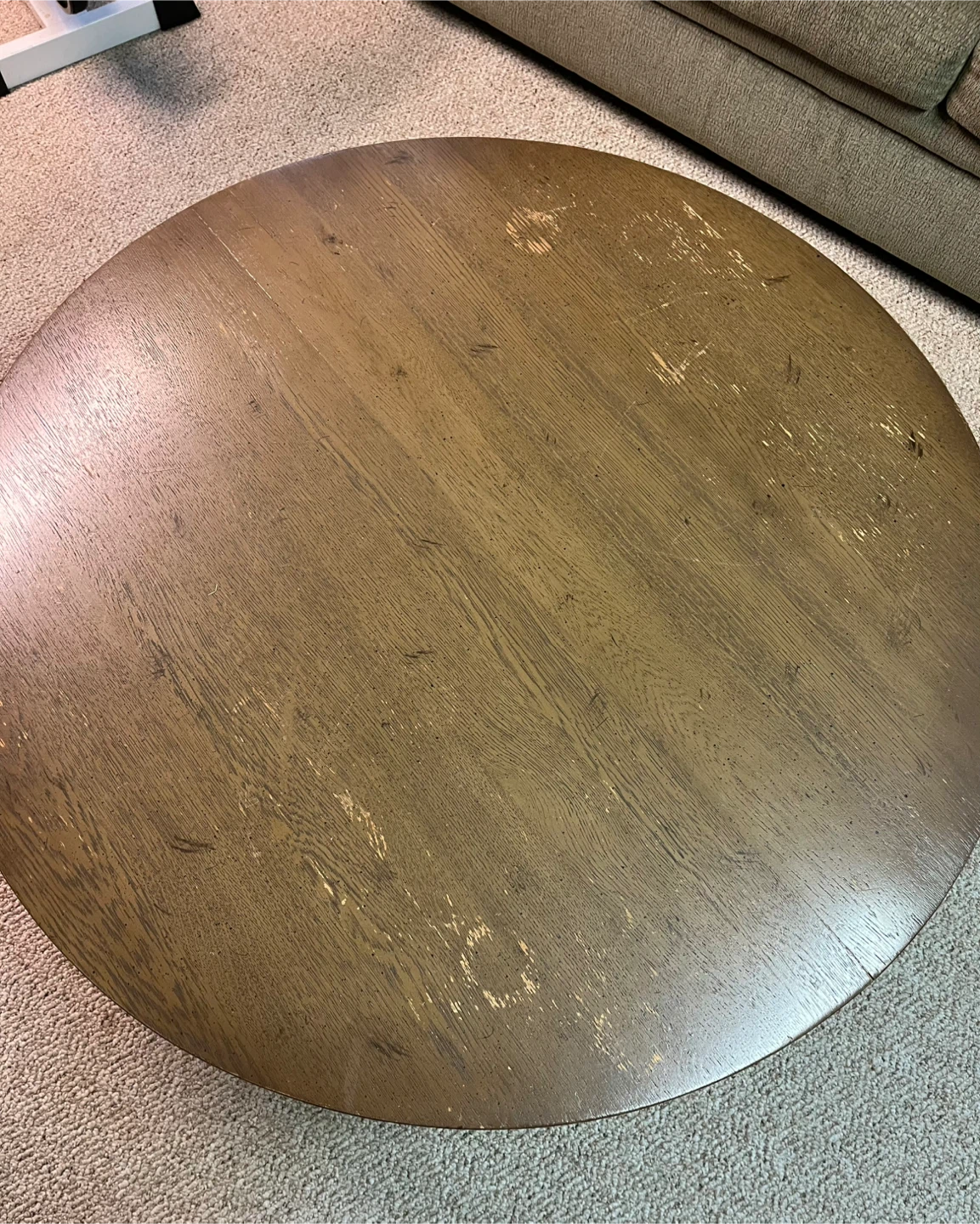 Solid Oak Round Pedestal Coffee Table - photo 3