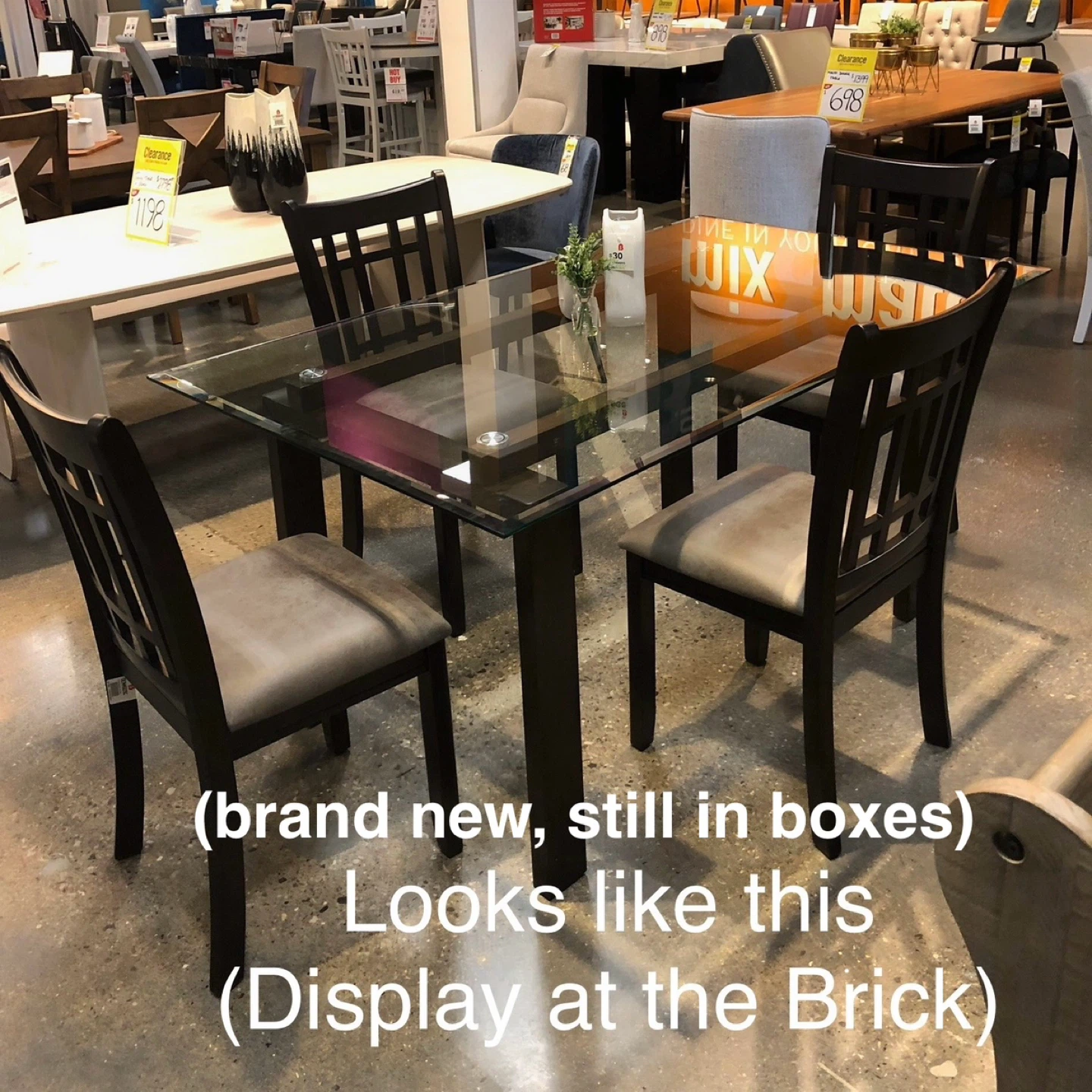 Dining Table Set with 4 Chairs (Brand New/Still In Boxes)