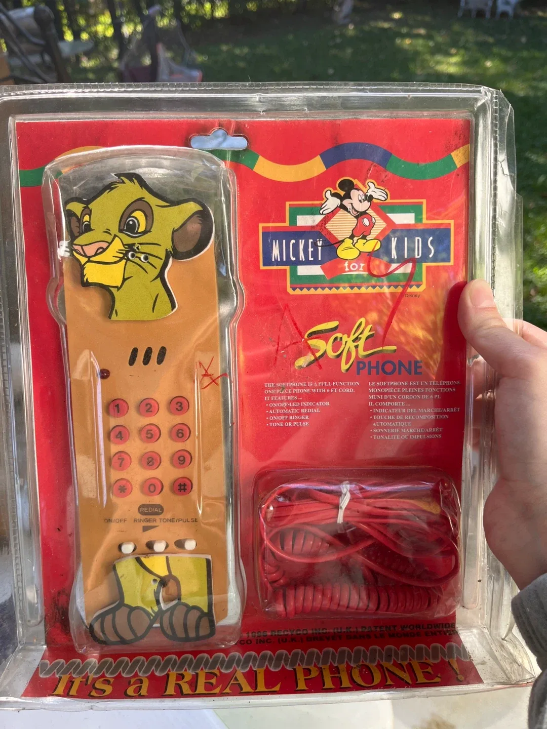 Vintage Mickey Kids Lion King Soft Phone - New in Box! thumbnail