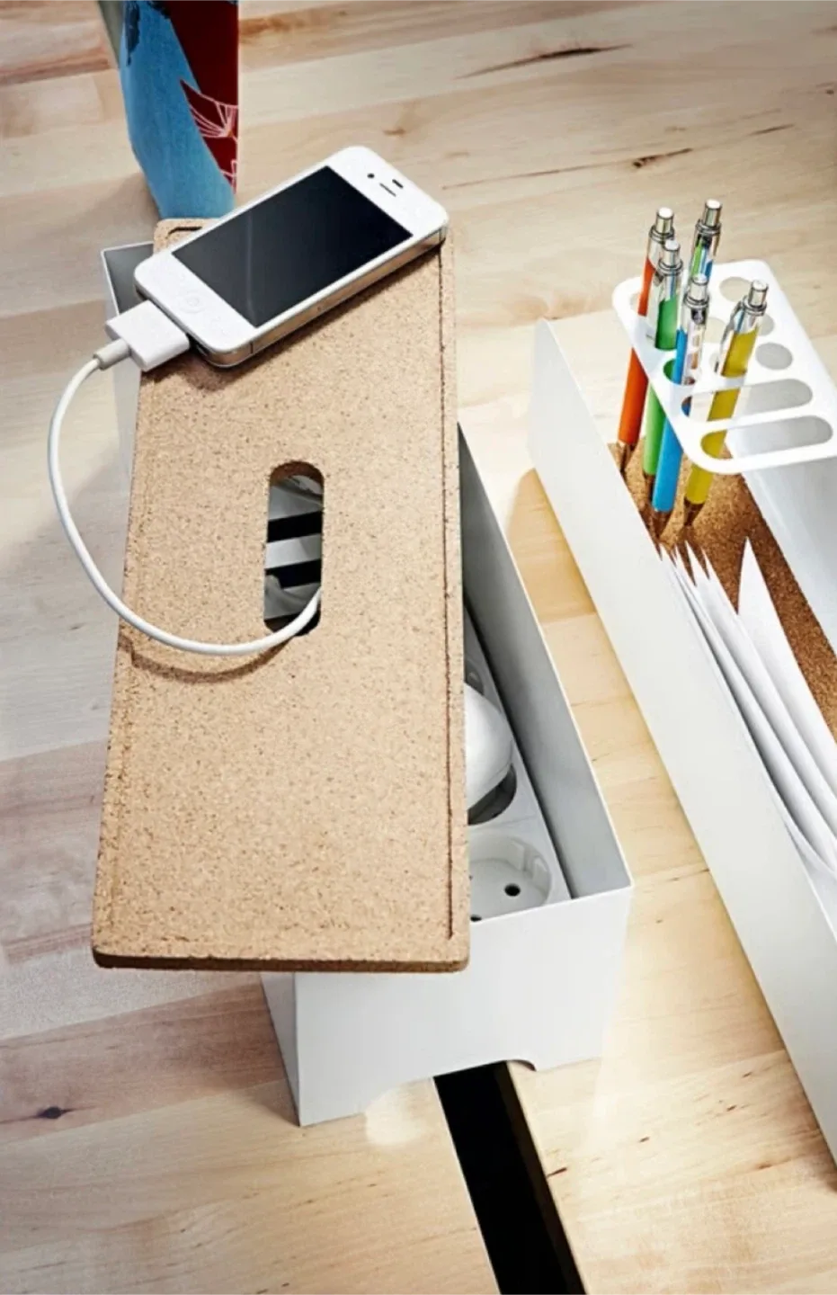 Cable Management Box with Cork Lid image indicator(6)