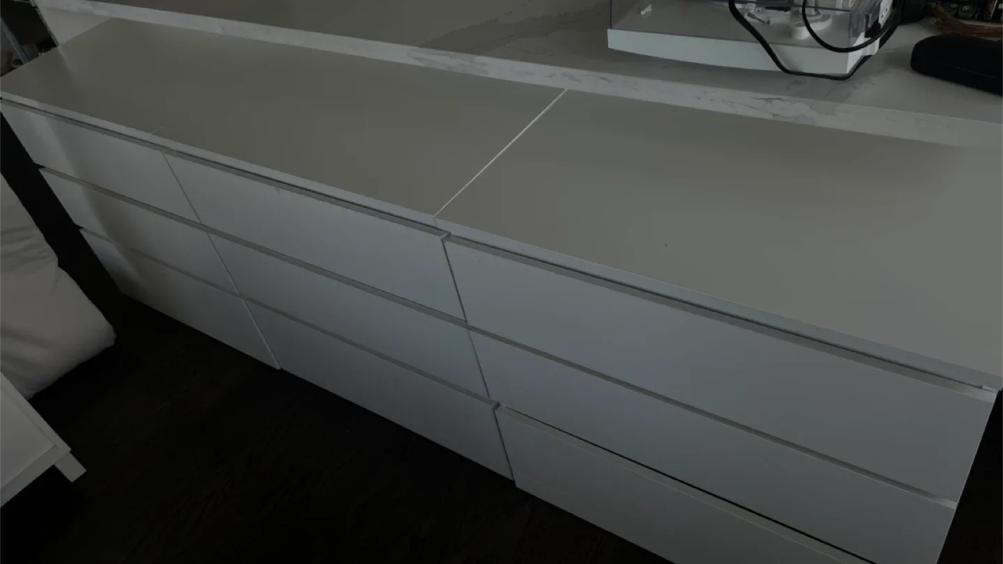 3x IKEA Malm White 3-Drawer Dresser image indicator(2)