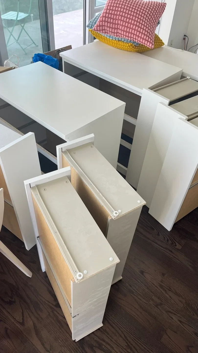 3x IKEA Malm White 3-Drawer Dresser image indicator(4)