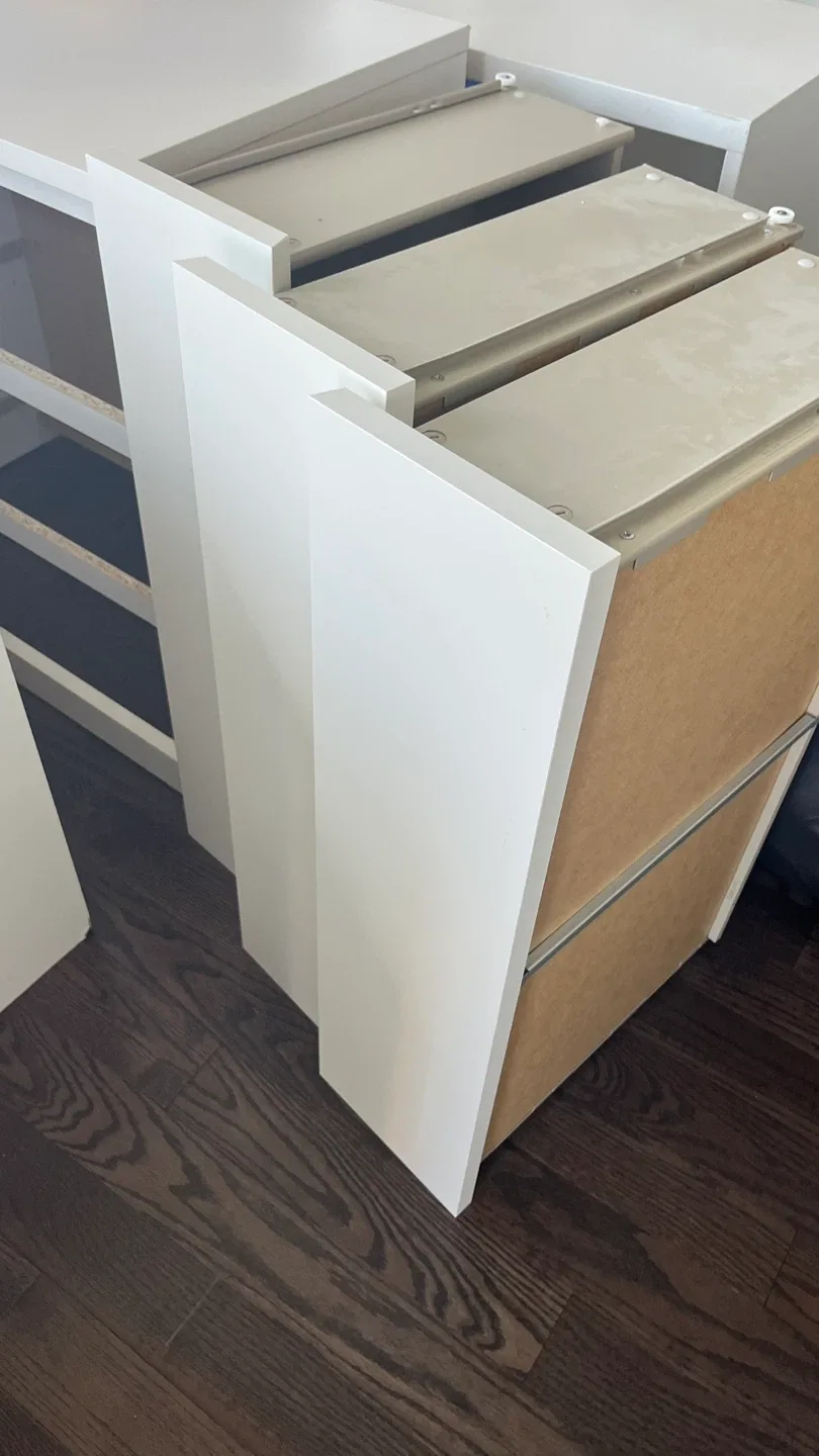 3x IKEA Malm White 3-Drawer Dresser image indicator(5)