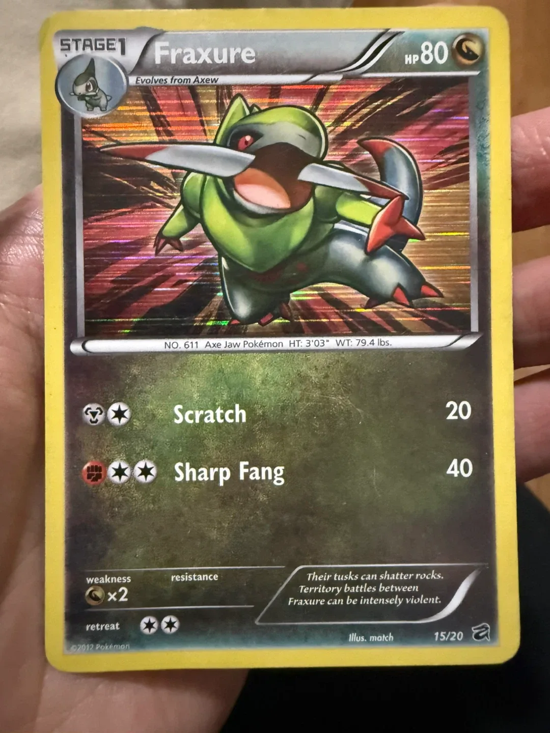 Fraxure Pokemon Card