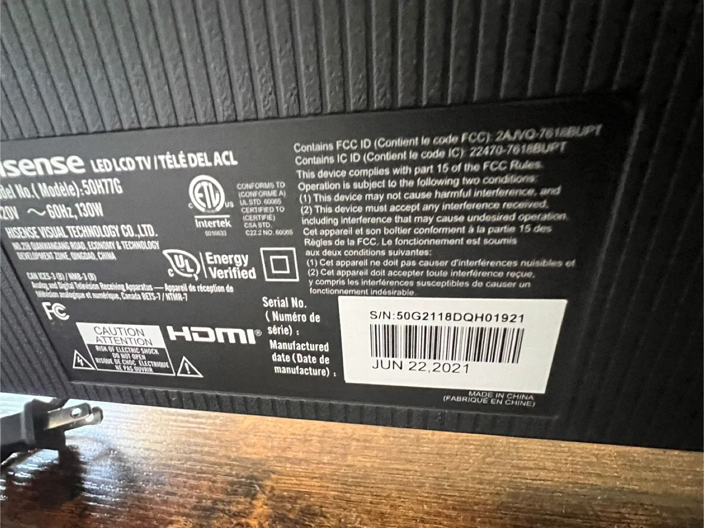 Hisense 50H77G 50" LED LCD TV image indicator(2)