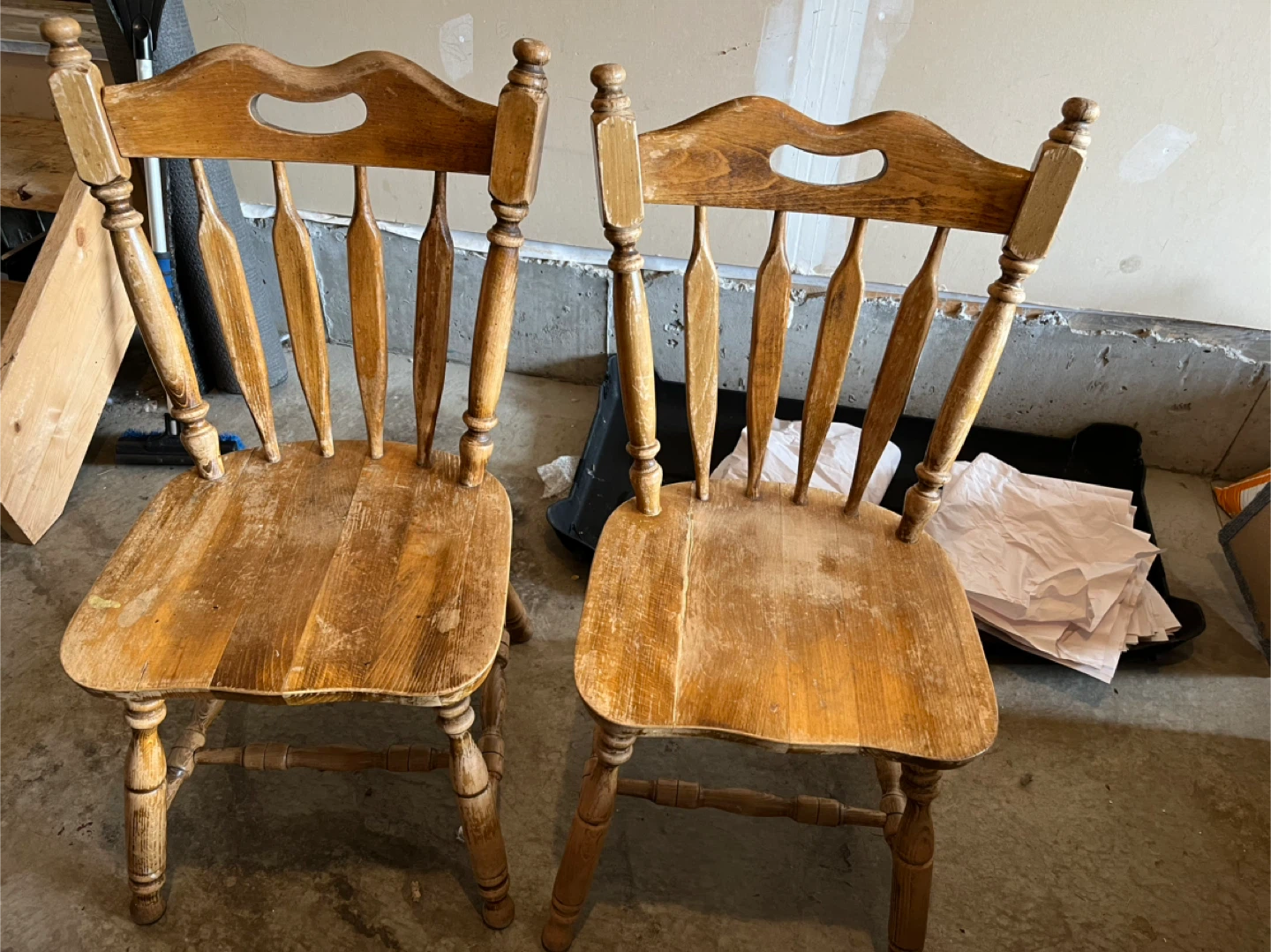 Two wooden chairs
