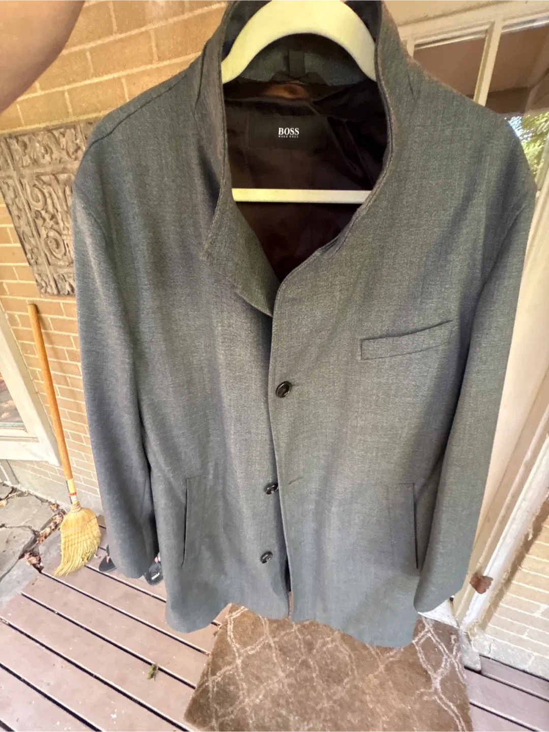 Hugo Boss Grey Wool Blend Overcoat image indicator(3)