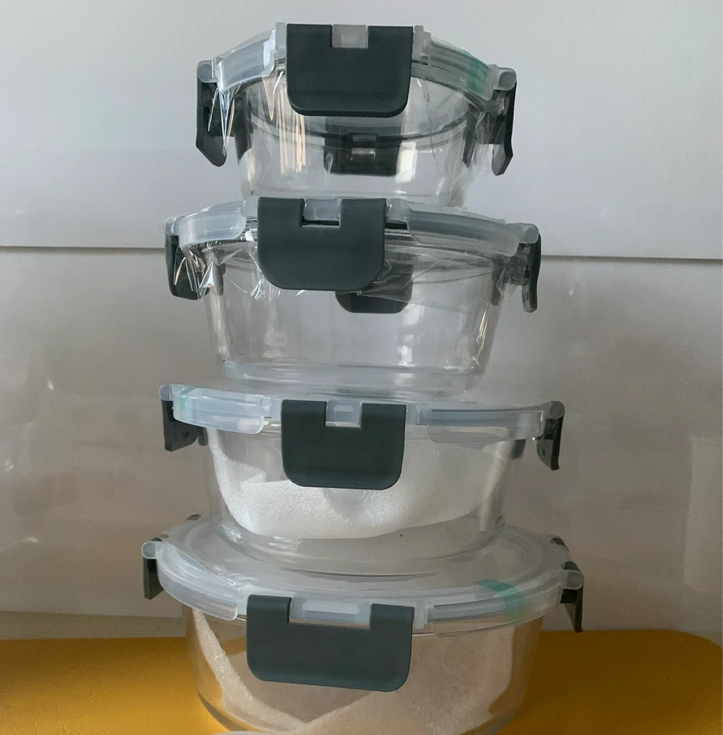 4pack x GLASS food storage containers! DURABLE! Leakproof!! image indicator(2)