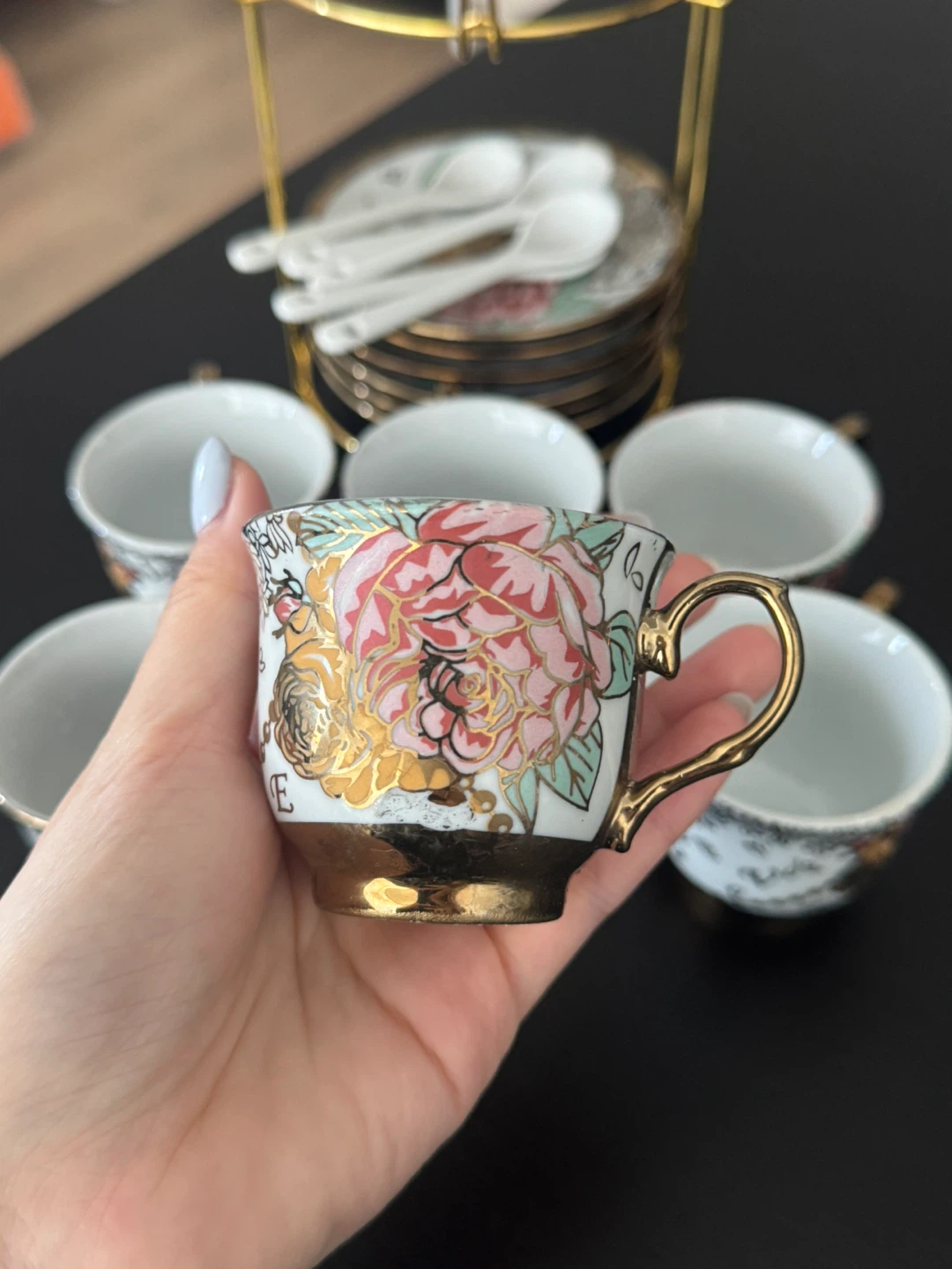 Floral British Tea Set with Stand - photo 3