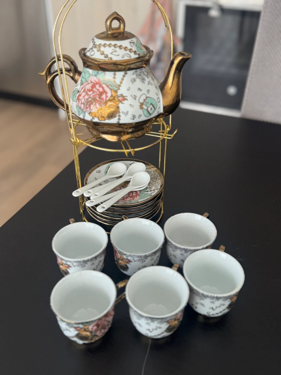 Floral British Tea Set with Stand - photo 5