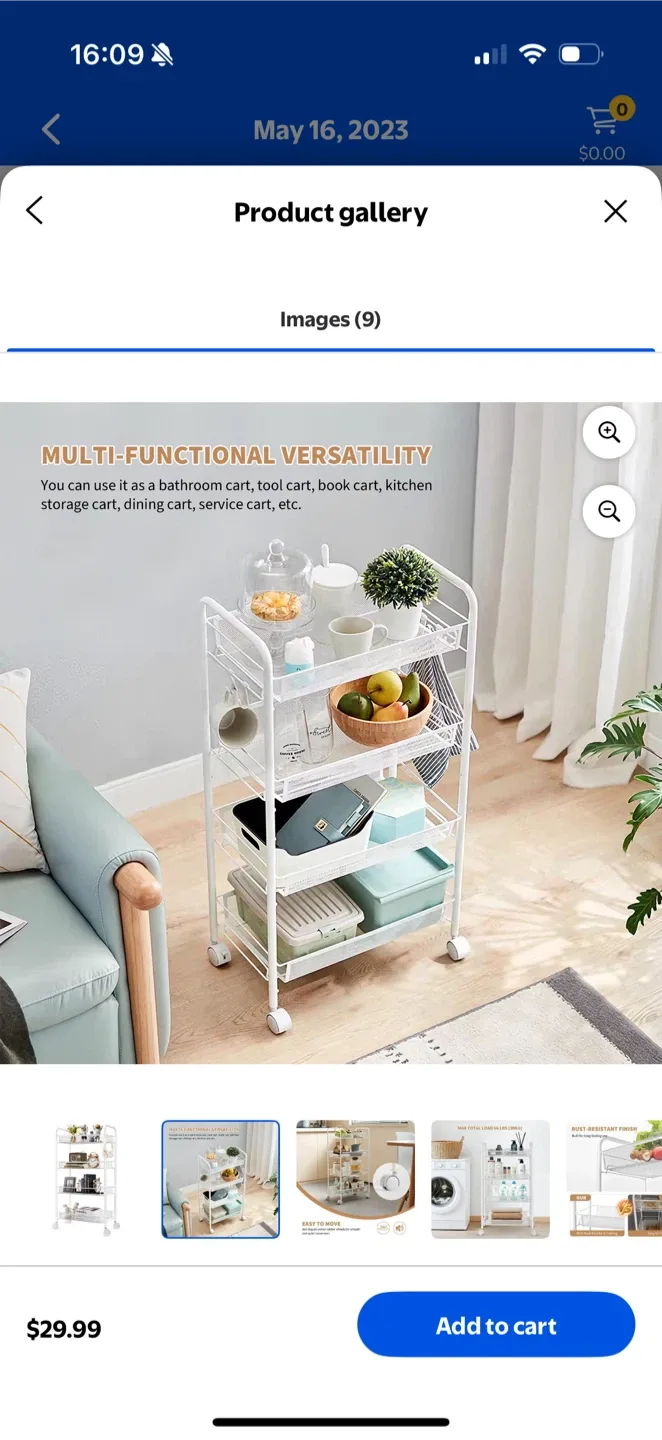 Rolling Utility Cart - White image indicator(3)