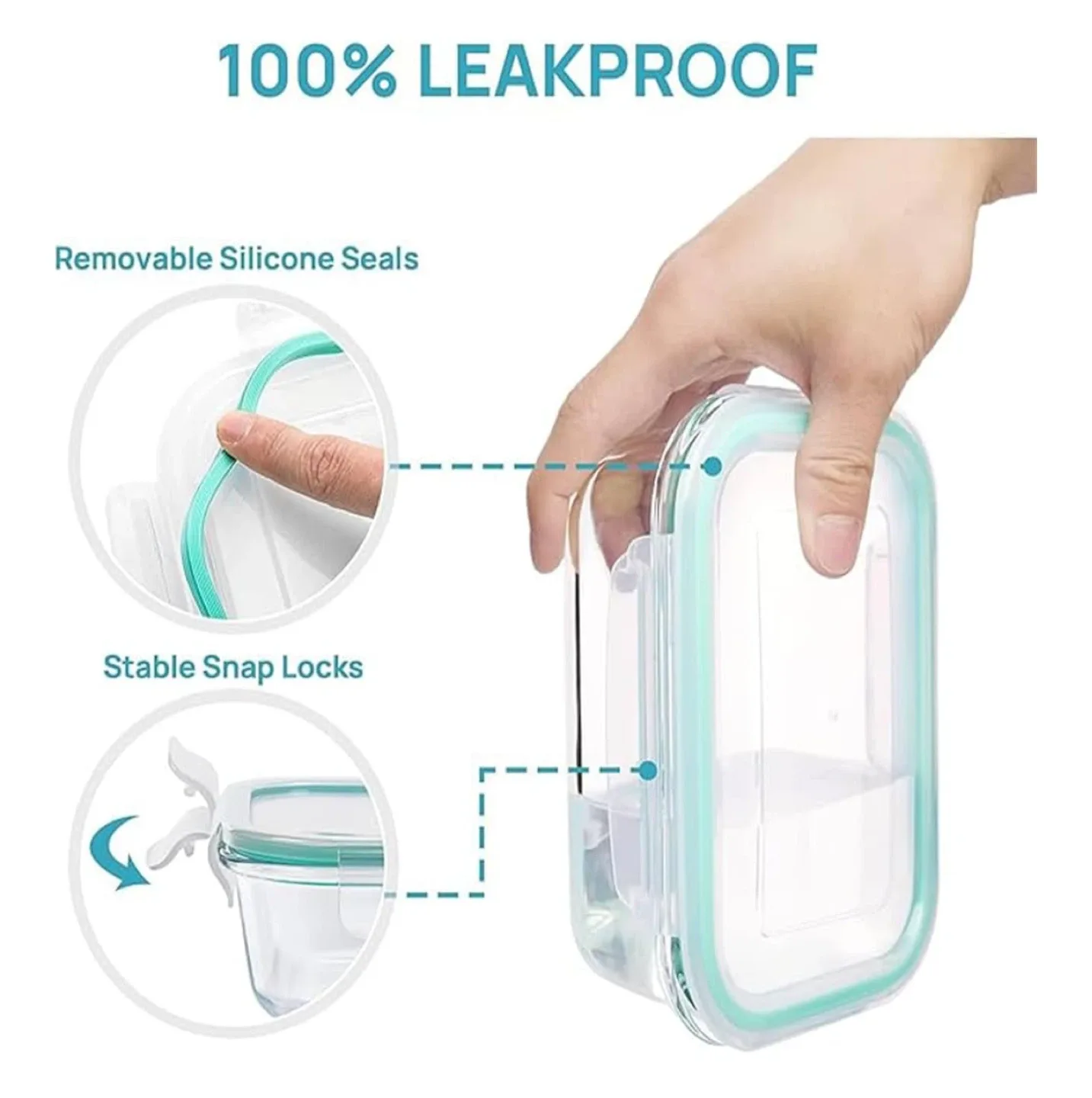 4x Pack ($25 for 8 packs) Leakproof Glass Food Containers image indicator(5)