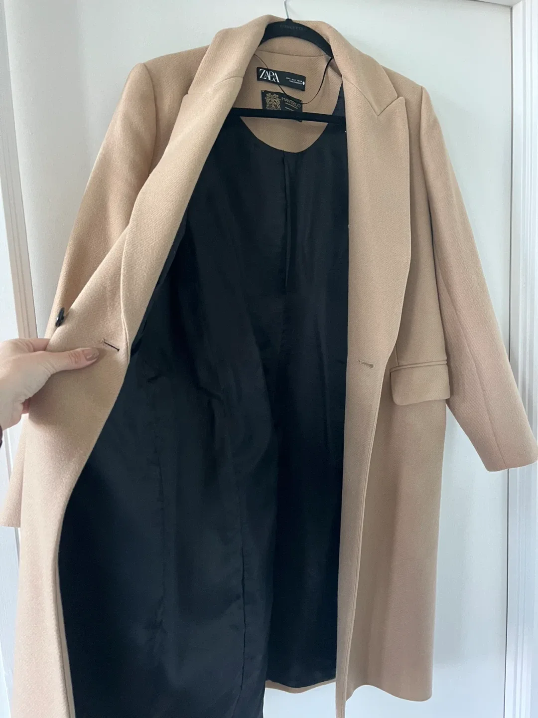 Zara Manteco Wool Blend Coat - Size L image indicator(6)