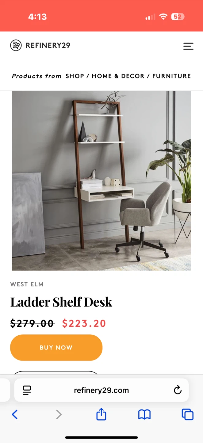 West Elm Ladder Shelf Desk - photo 2