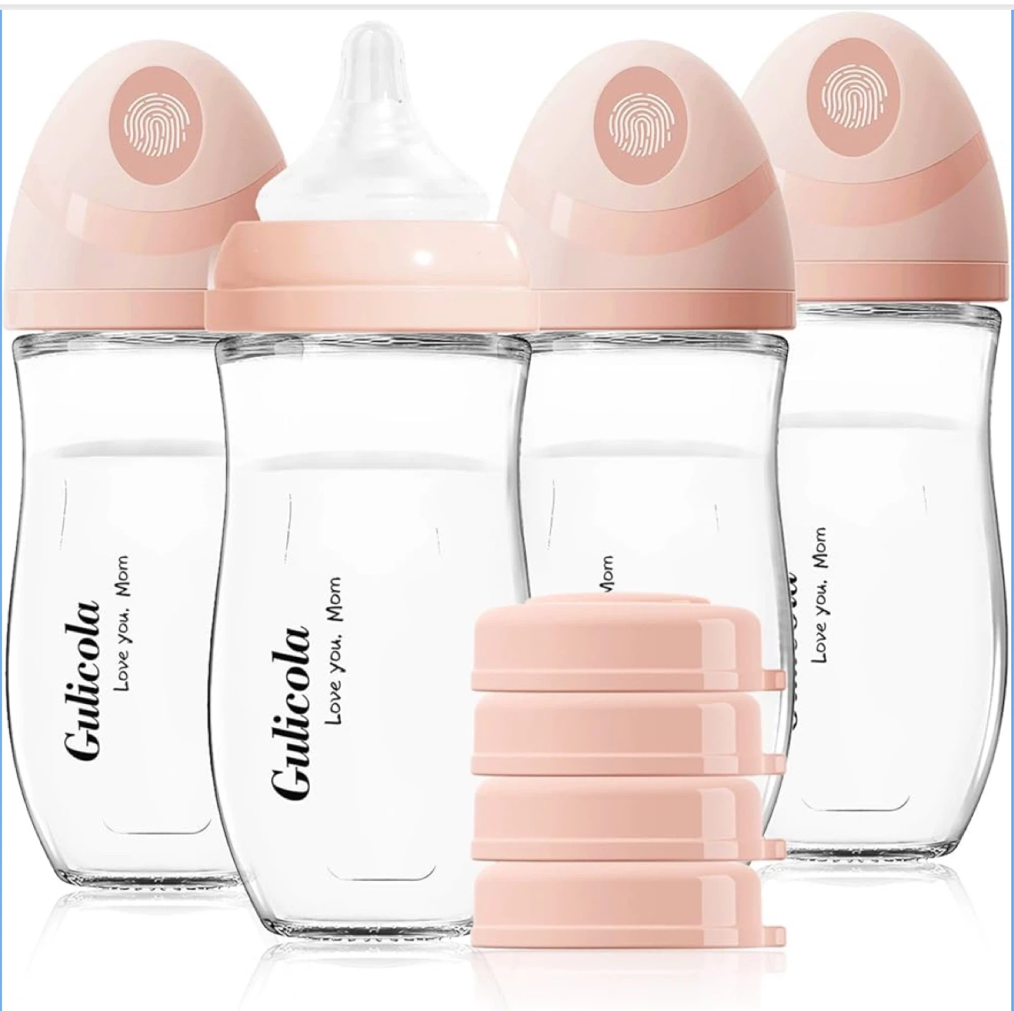 Gulicola 8oz Glass Baby Bottles (Set of 6) - photo 4