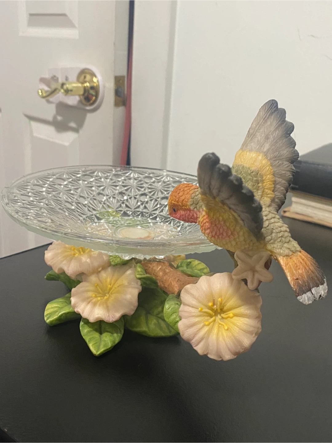 Bird Figurine with Glass Dish - photo 3