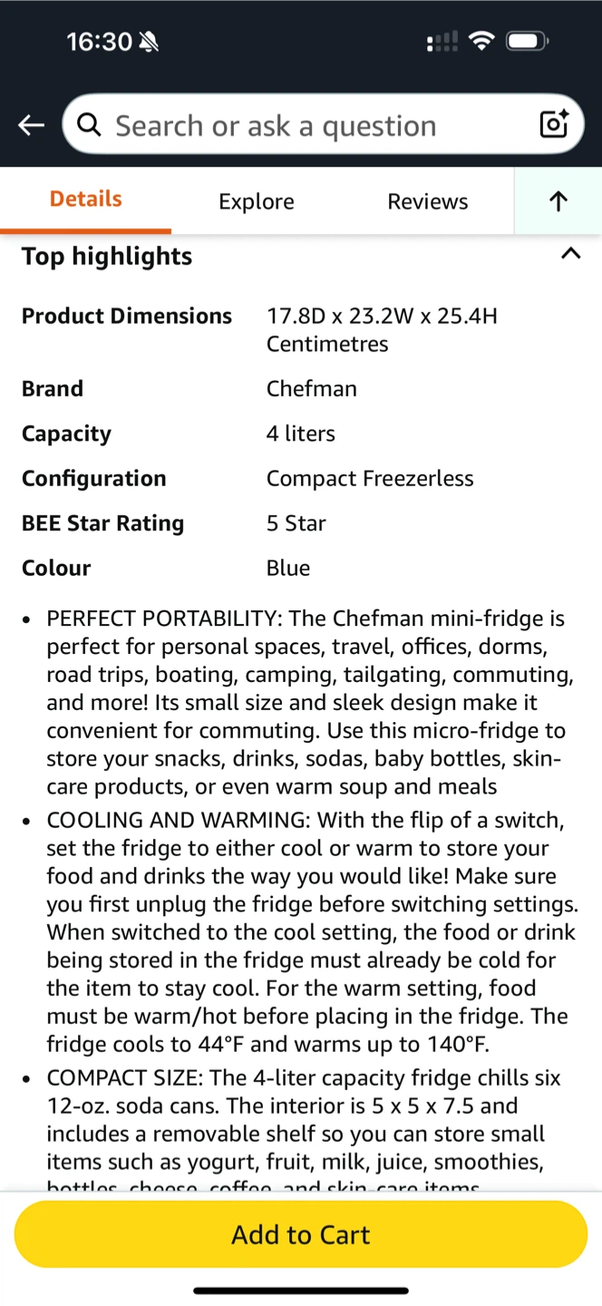 Mini Fridge - 4L - portable - Baby blue - photo 5