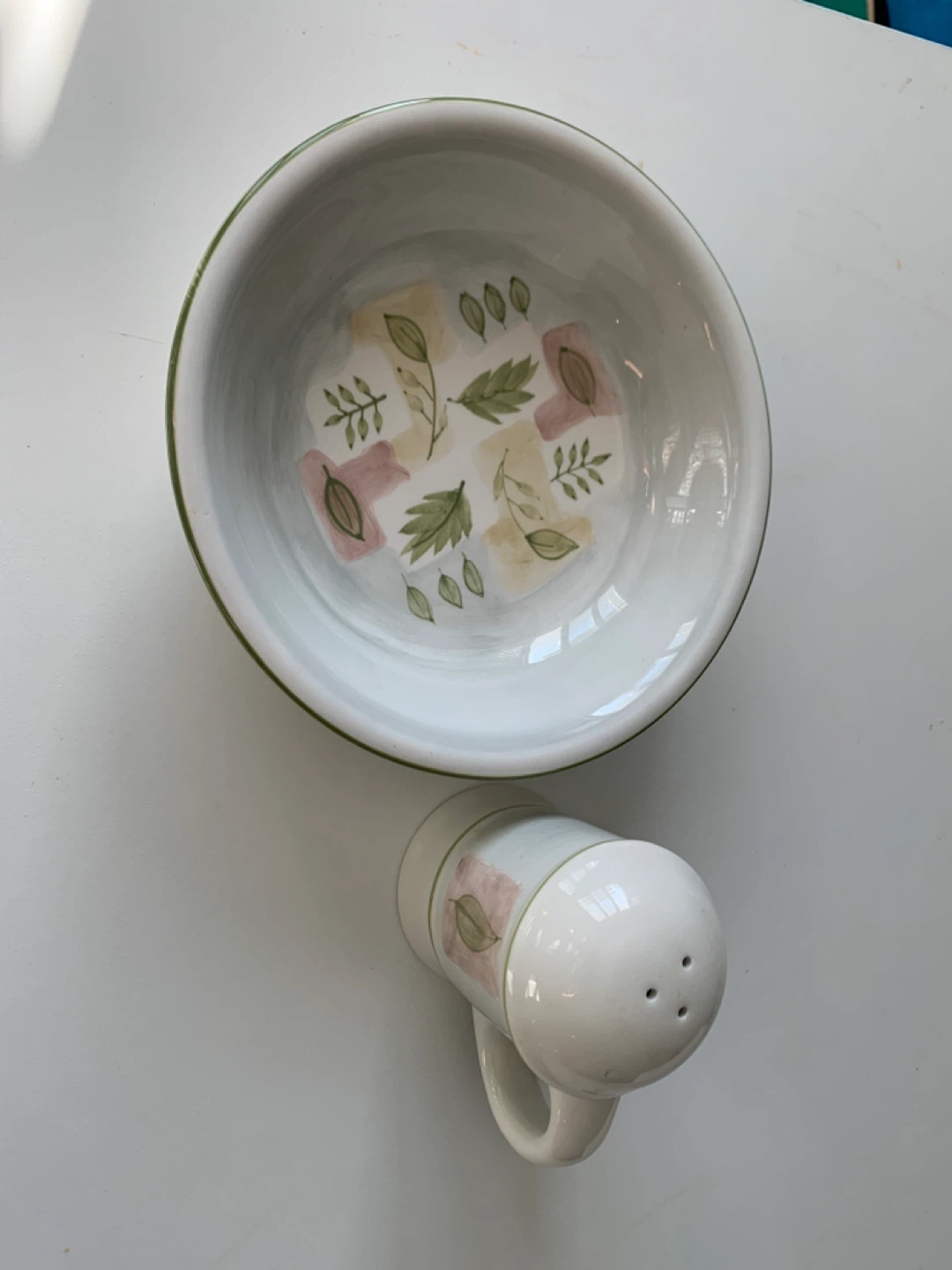 Ceramic Bowl and Salt Shaker Set