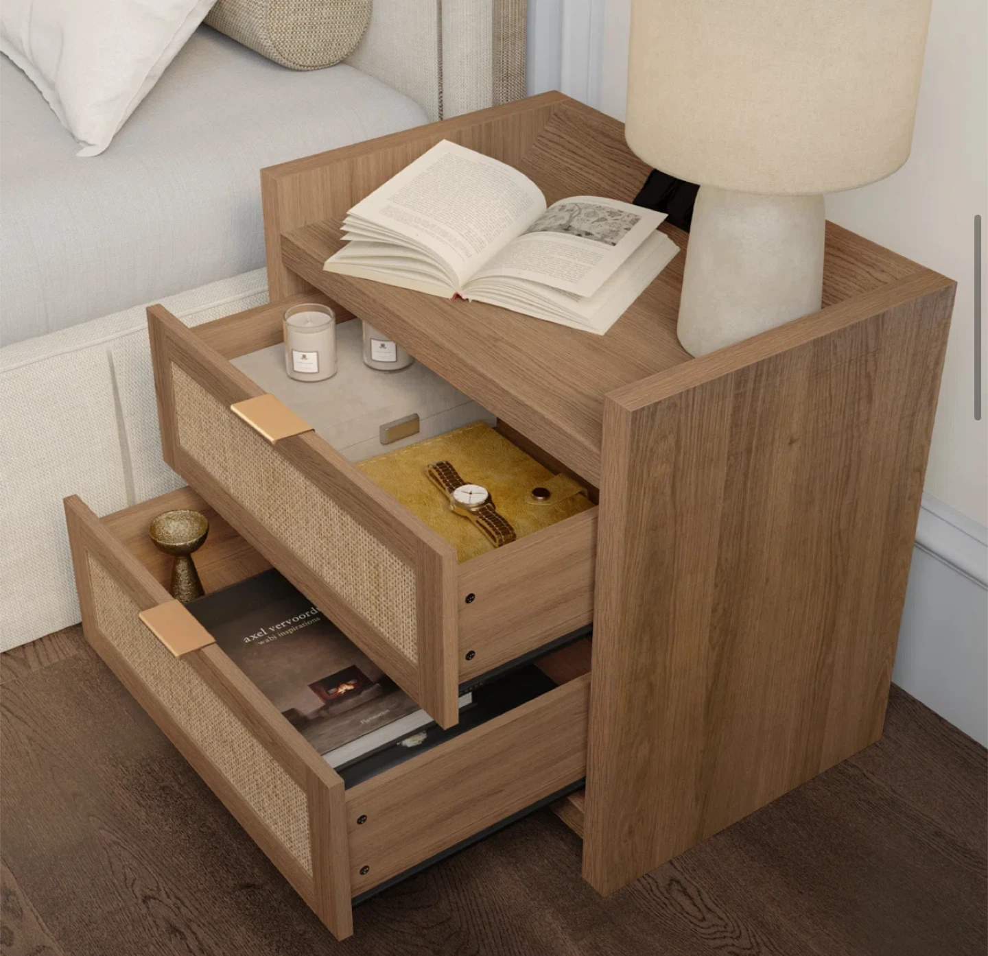 Set of 2 Nightstands with Charging Station - photo 2